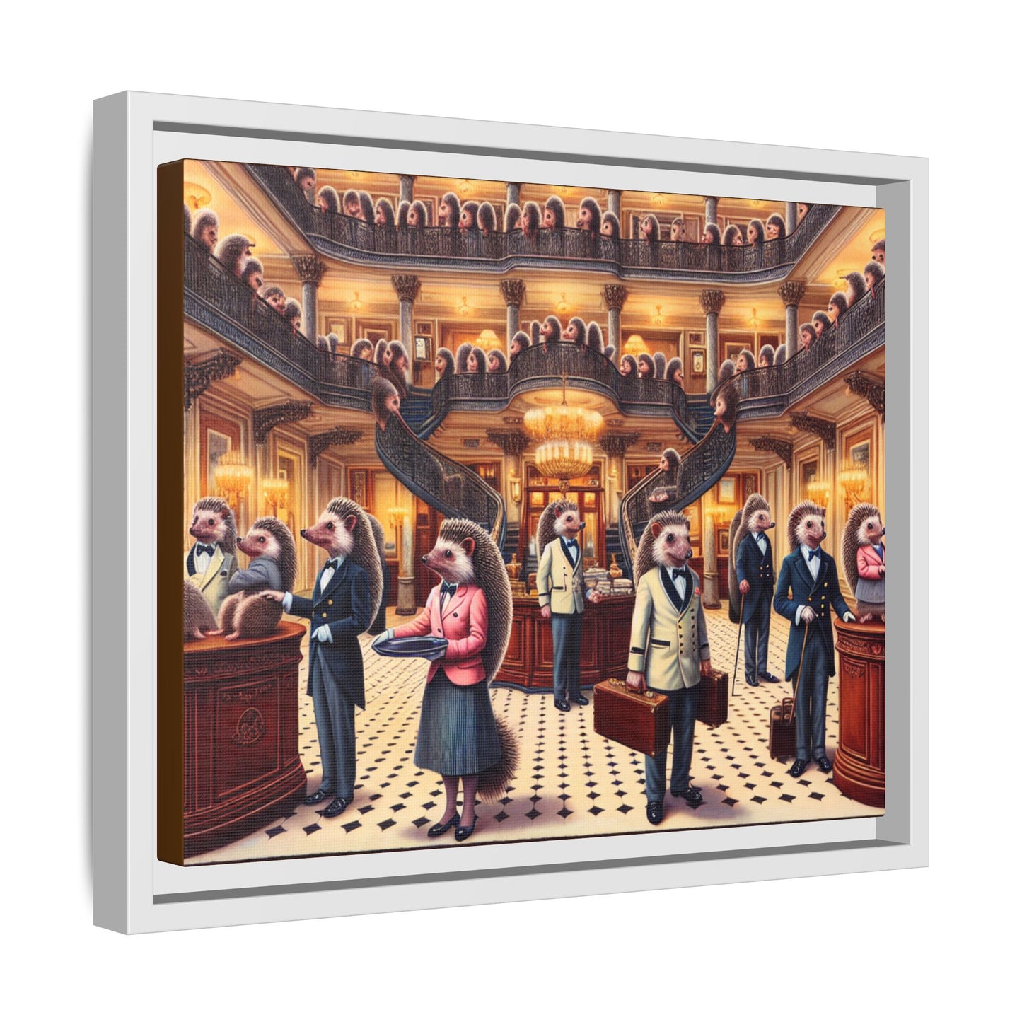 Hedgehog Hotel Canvas, Framed (Multi-color)