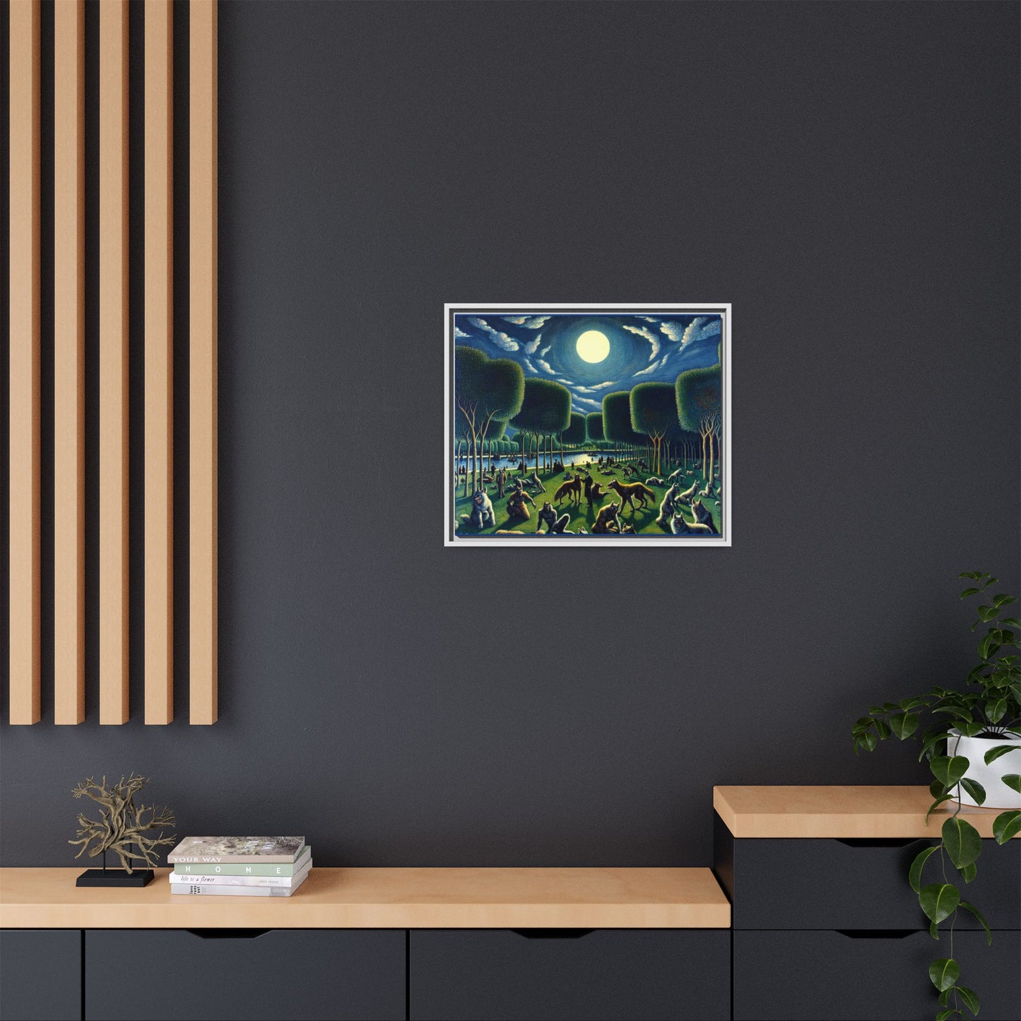 Werewolves at the Waterfront Canvas, Framed (Multi-color)