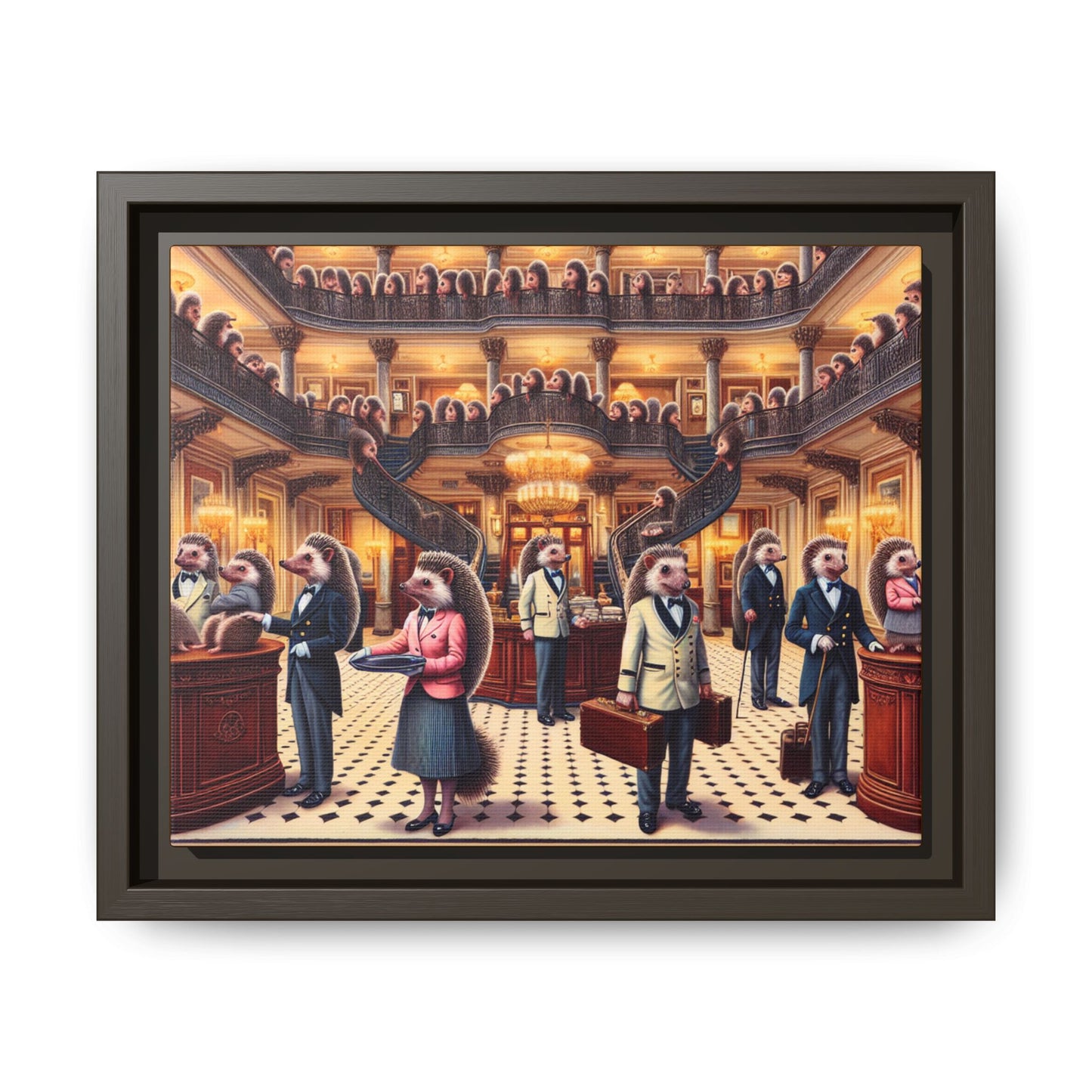 Hedgehog Hotel Canvas, Framed (Multi-color)