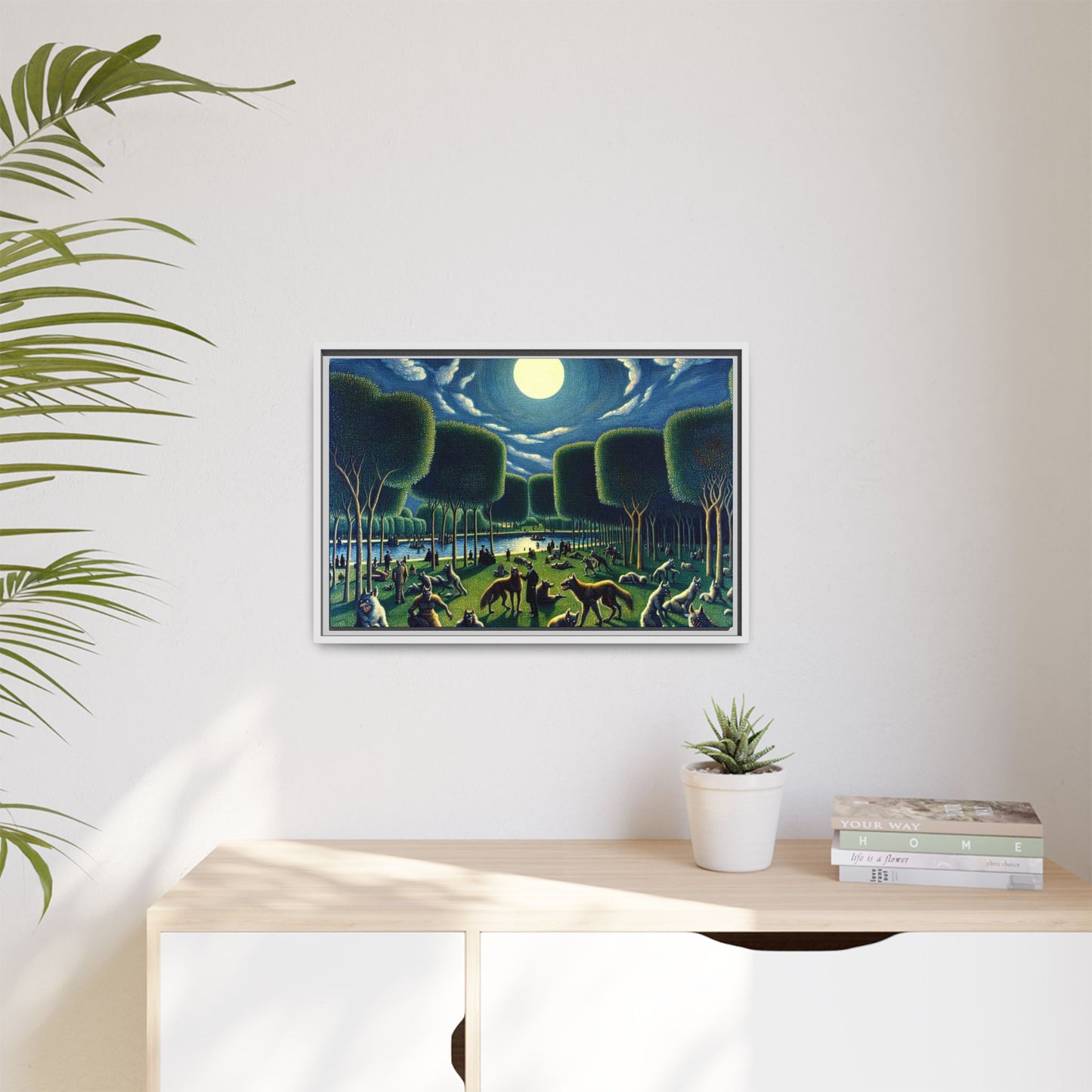 Werewolves at the Waterfront Canvas, Framed (Multi-color)