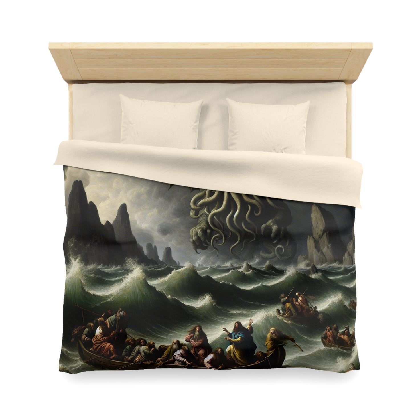 Cthulhu in the Storm Microfiber Duvet Cover