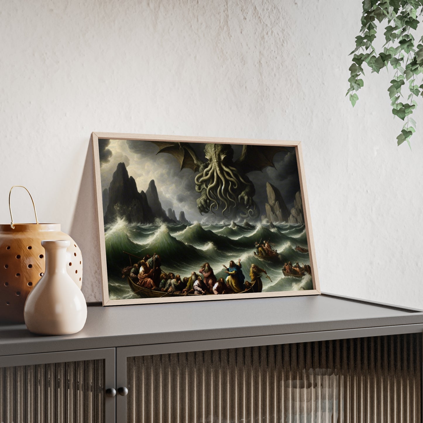 Framed Cthulhu in the Storm Poster