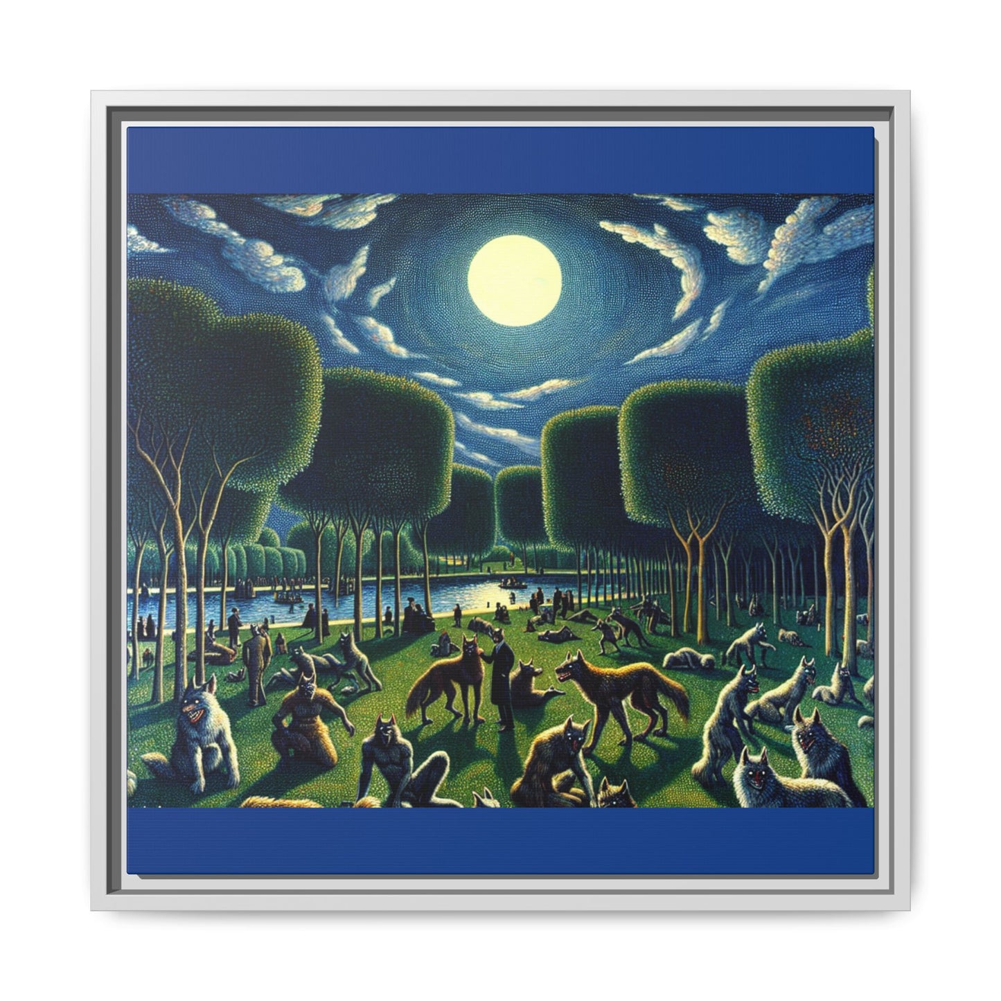 Werewolves at the Waterfront Canvas, Framed (Multi-color)