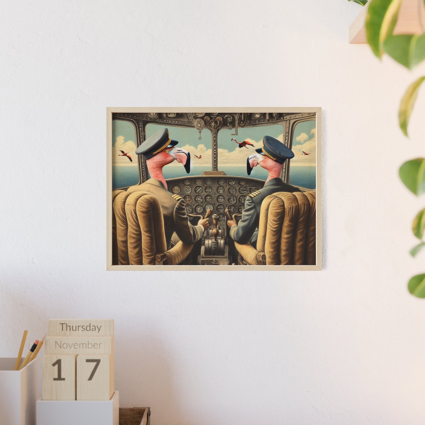 Framed Flamingo Flight Deck Poster
