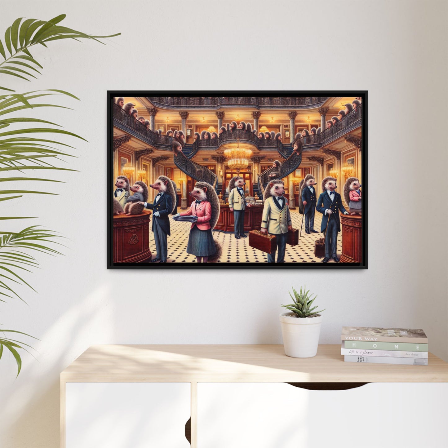 Hedgehog Hotel Canvas, Framed (Multi-color)
