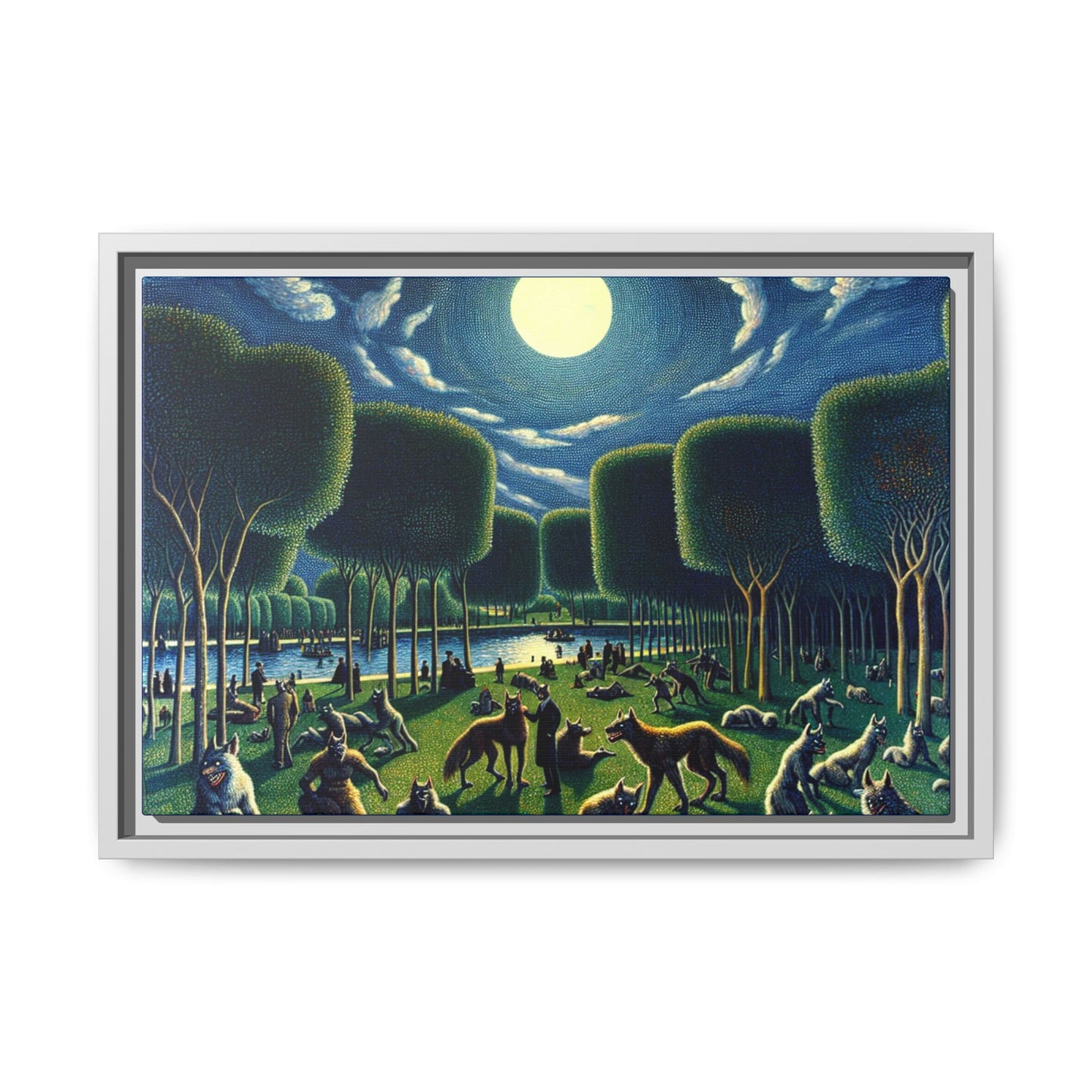 Werewolves at the Waterfront Canvas, Framed (Multi-color)