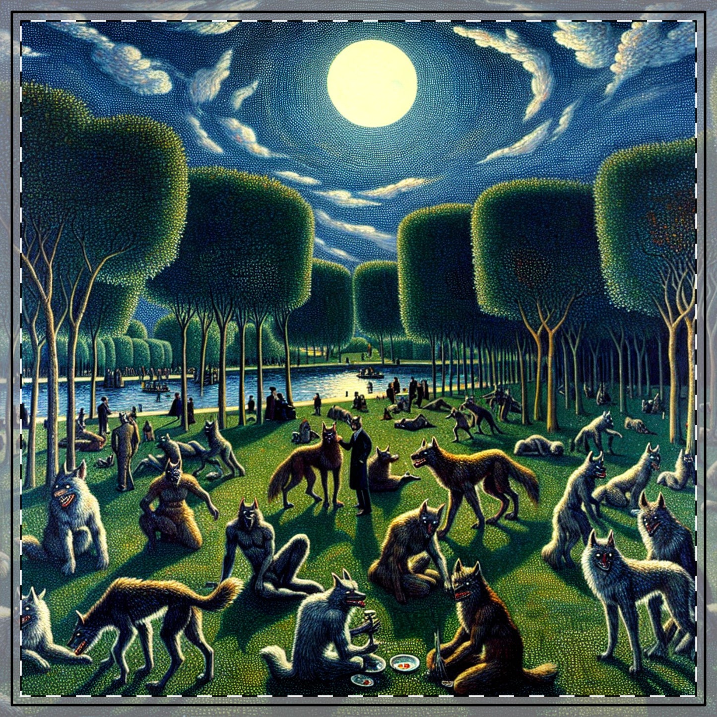 Werewolves at the Waterfront Tablecloth