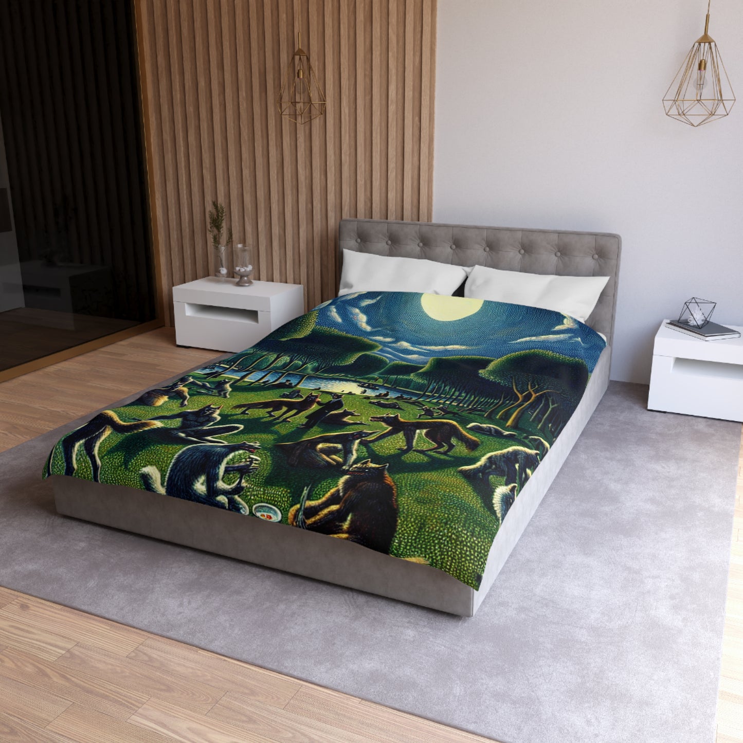 Werewolves at the Waterfront Microfiber Duvet Cover