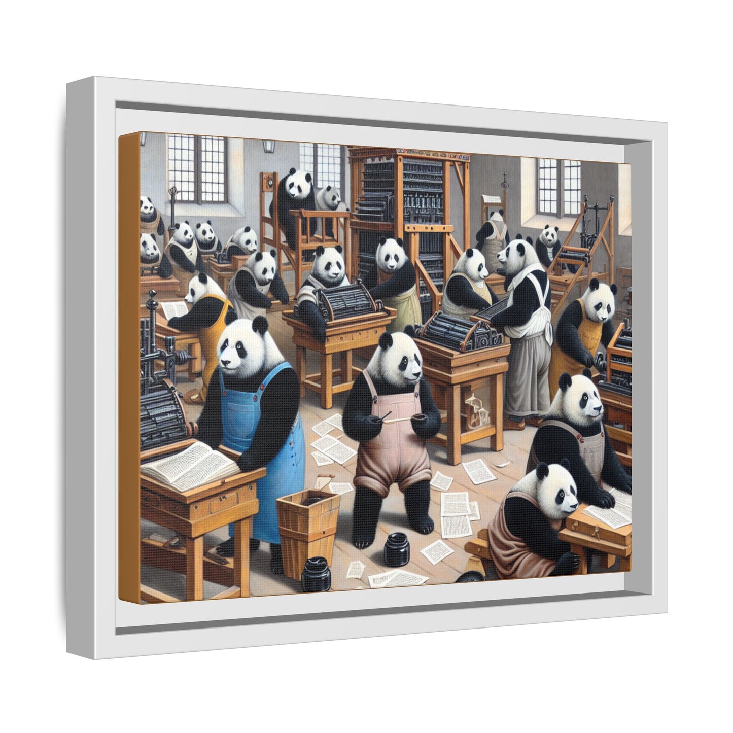 Printing Pandamonium Canvas, Framed (Multi-color)