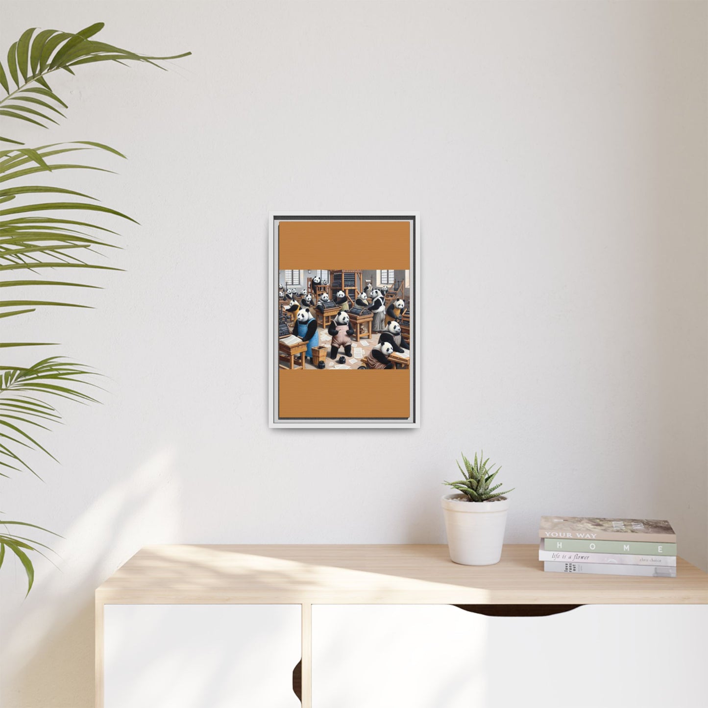 Printing Pandamonium Canvas, Framed (Multi-color)