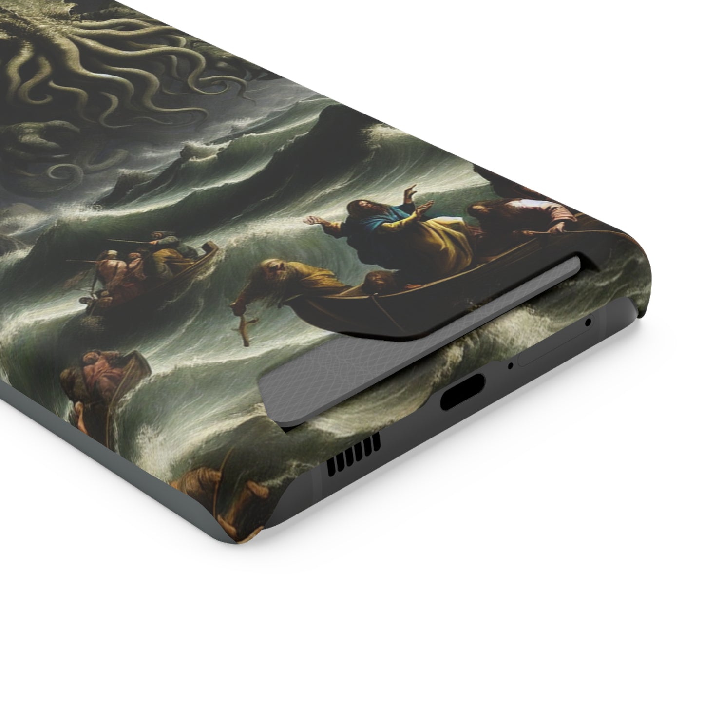 Cthulhu in the Storm Phone Case with Card Holder - GALAXY