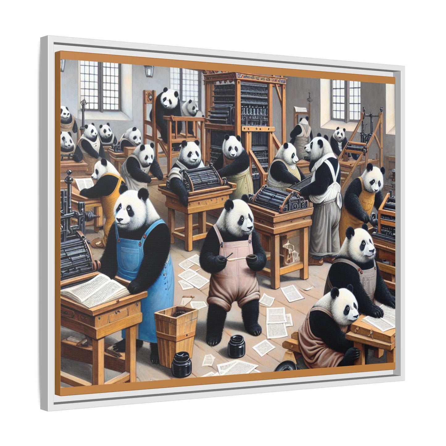 Printing Pandamonium Canvas, Framed (Multi-color)