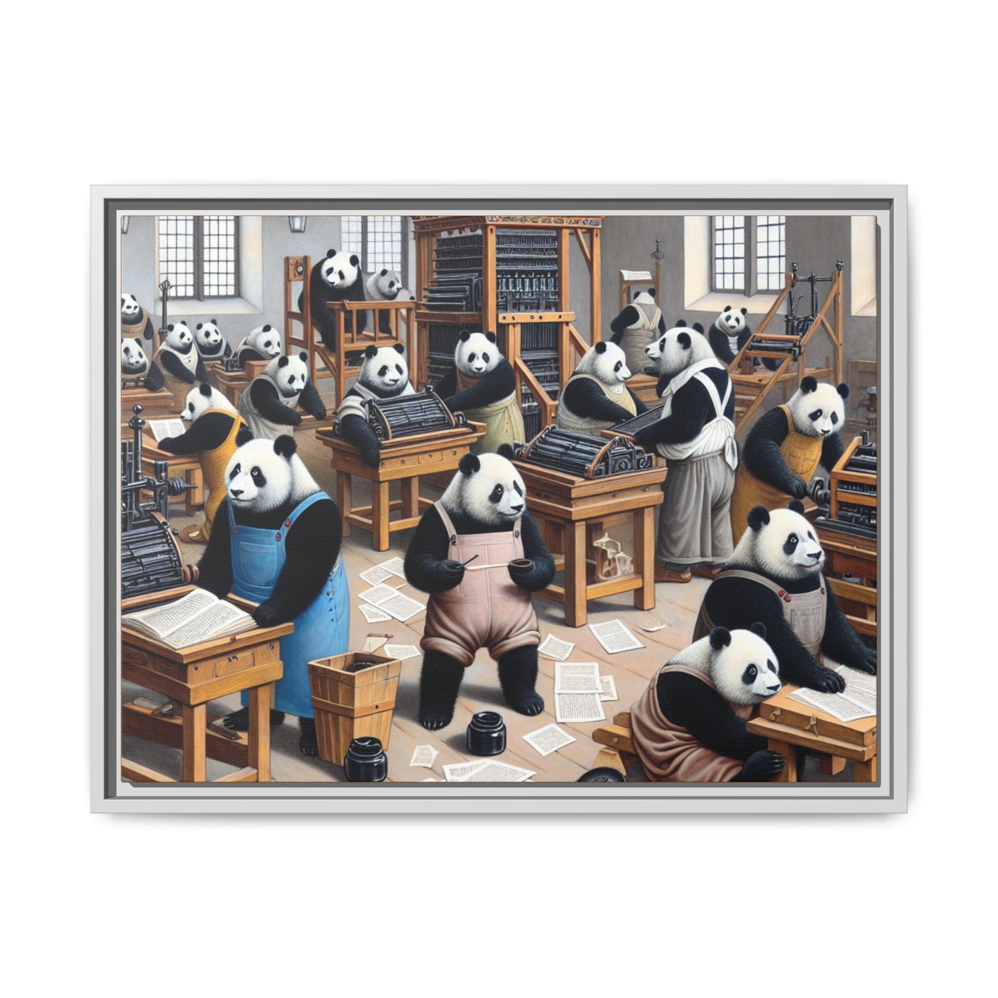 Printing Pandamonium Canvas, Framed (Multi-color)