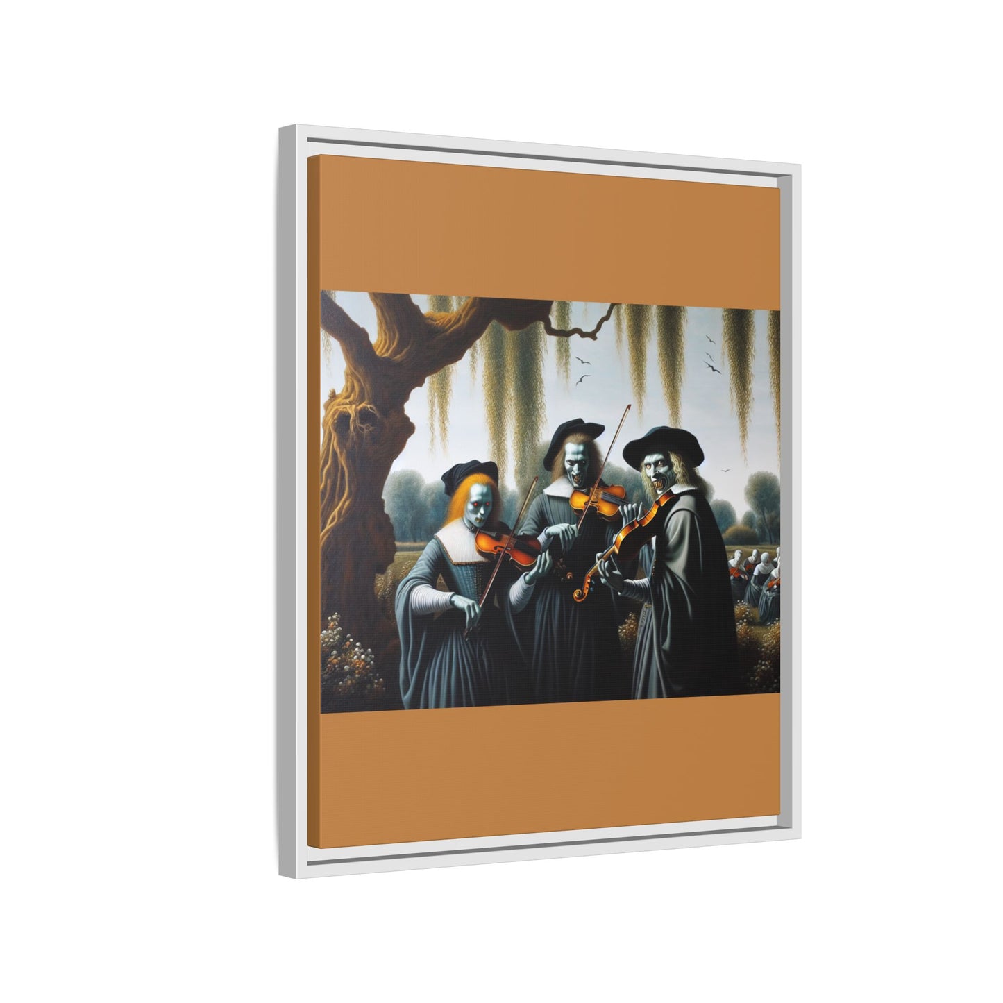 Vermeer's Vampire Violinists Canvas, Framed (Multi-color)