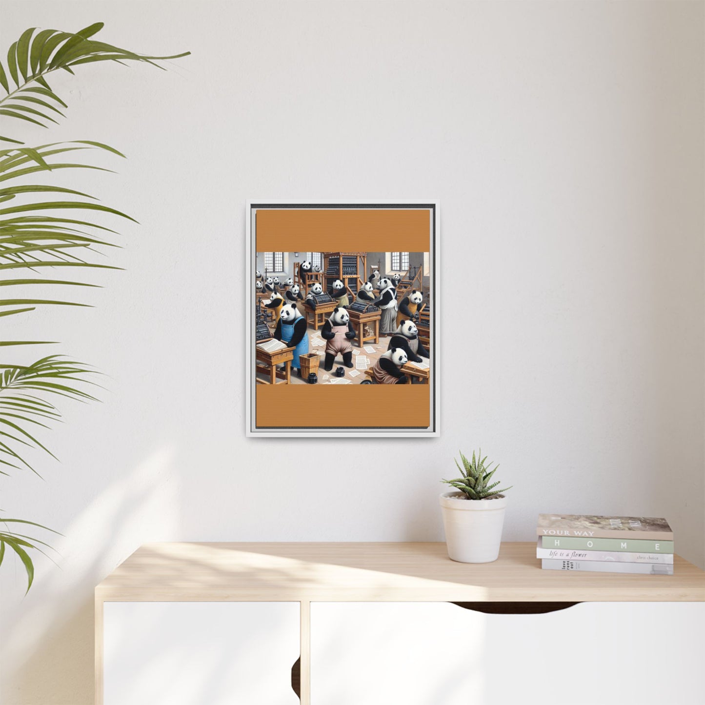 Printing Pandamonium Canvas, Framed (Multi-color)