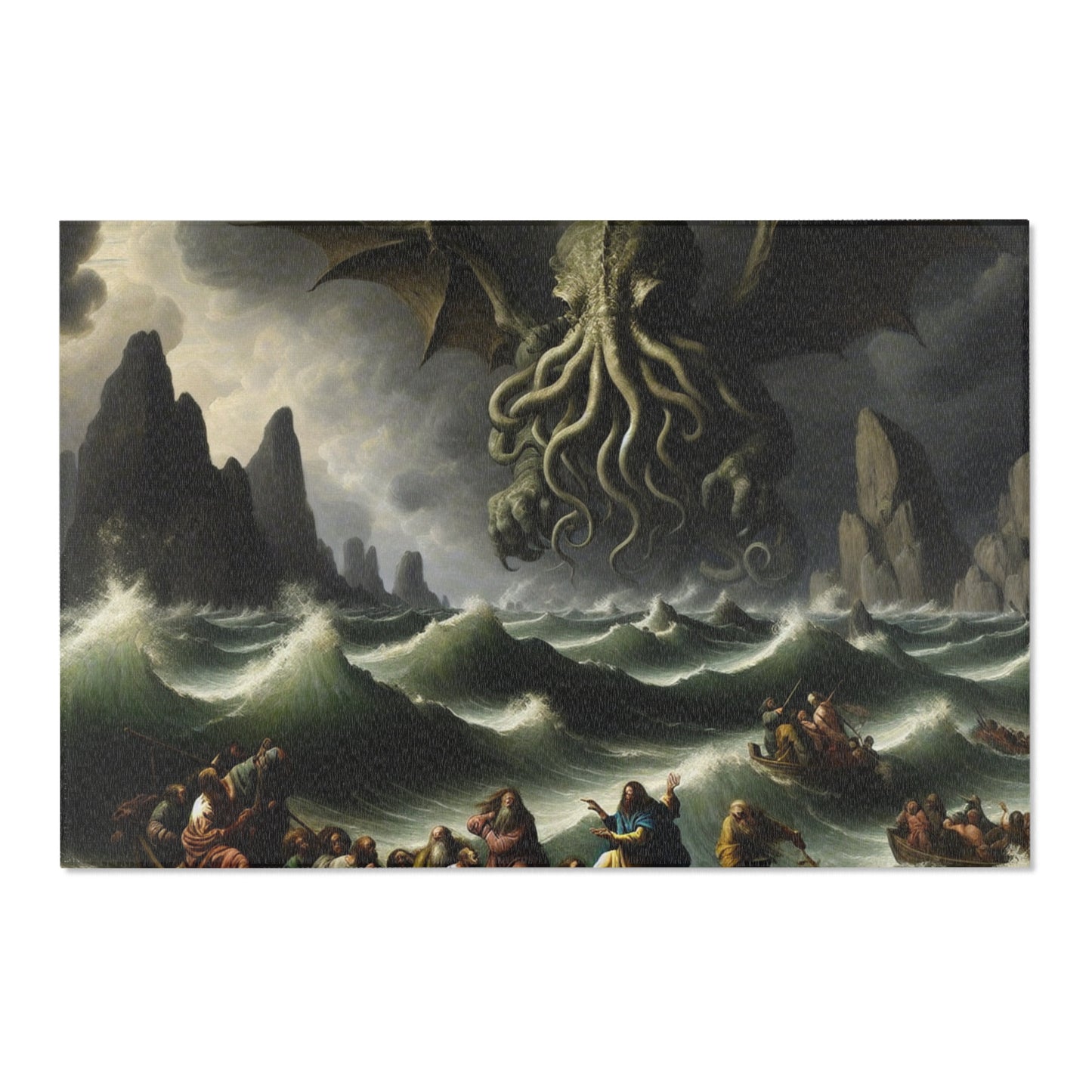 Cthulhu in the Storm Area Rug - HORIZONTAL