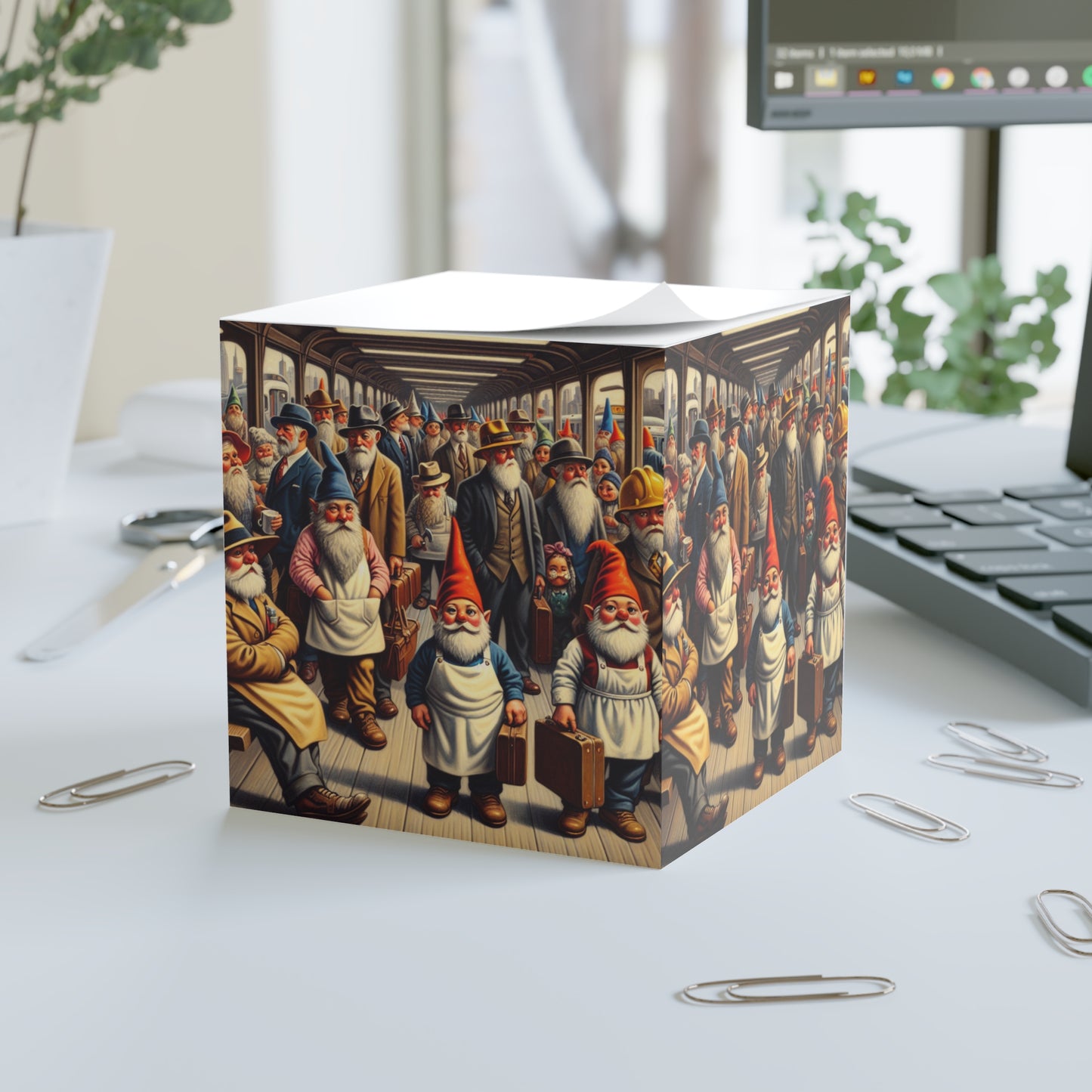The Gnome-mute Home Post It Note Cube