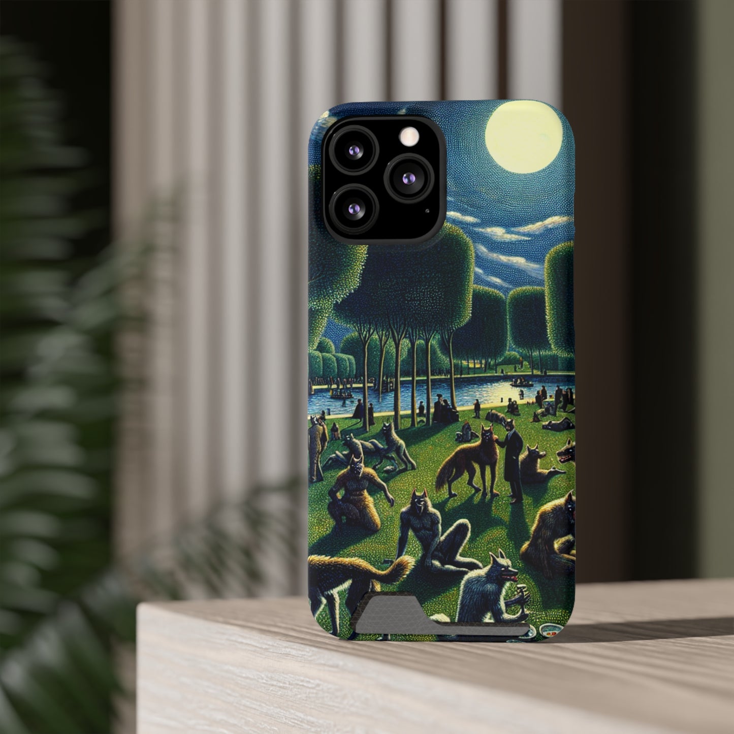 Werewolves at the Waterfront Phone Case with Card Holder - IPHONE