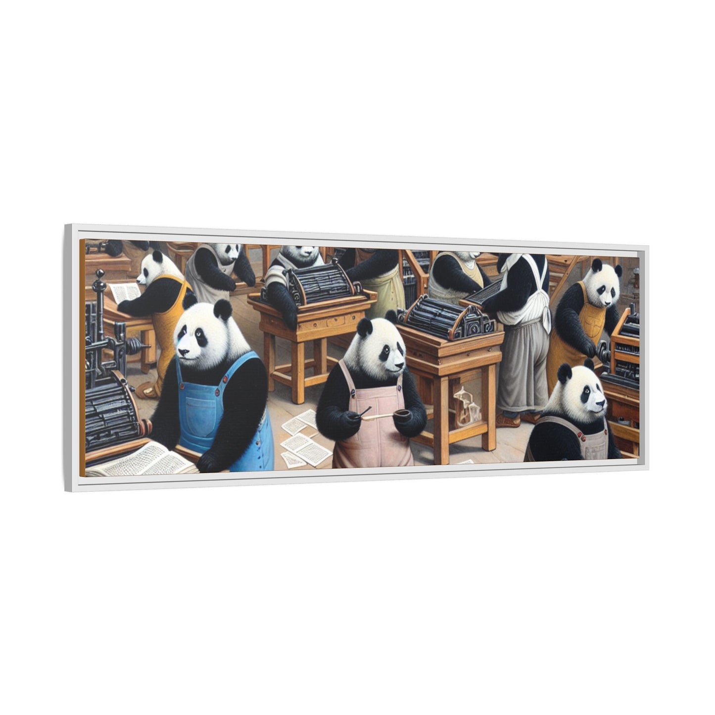 Printing Pandamonium Canvas, Framed (Multi-color)