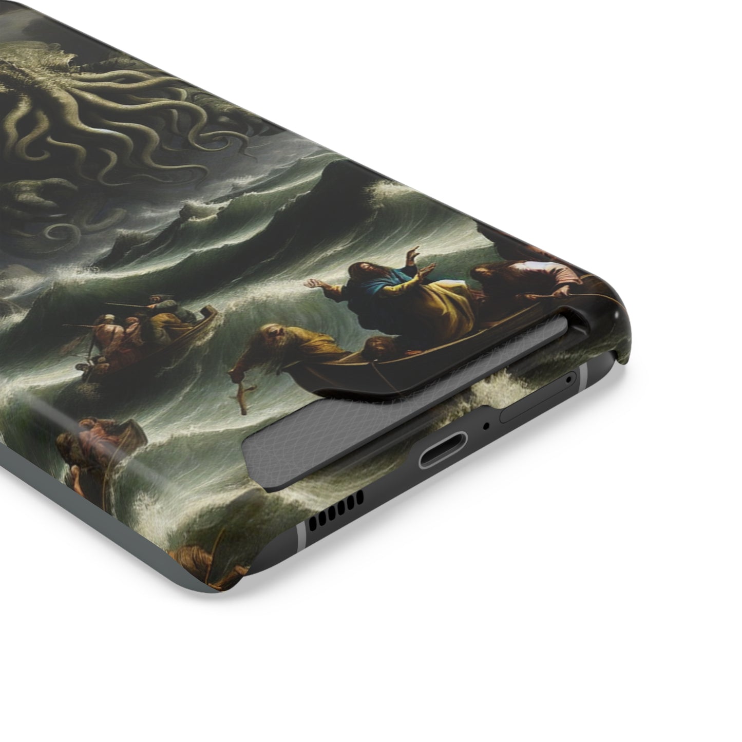Cthulhu in the Storm Phone Case with Card Holder - GALAXY