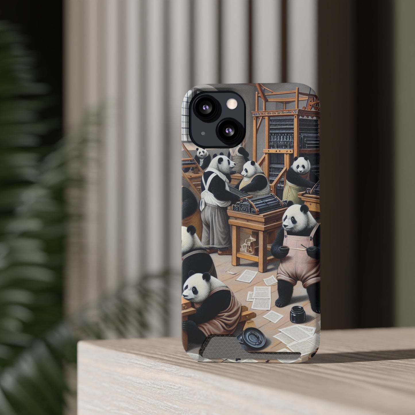 Printing Pandamonium Phone Case with Card Holder - IPHONE
