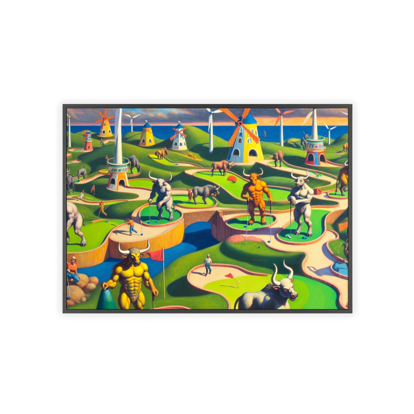 Framed Mini-taur Golf Poster