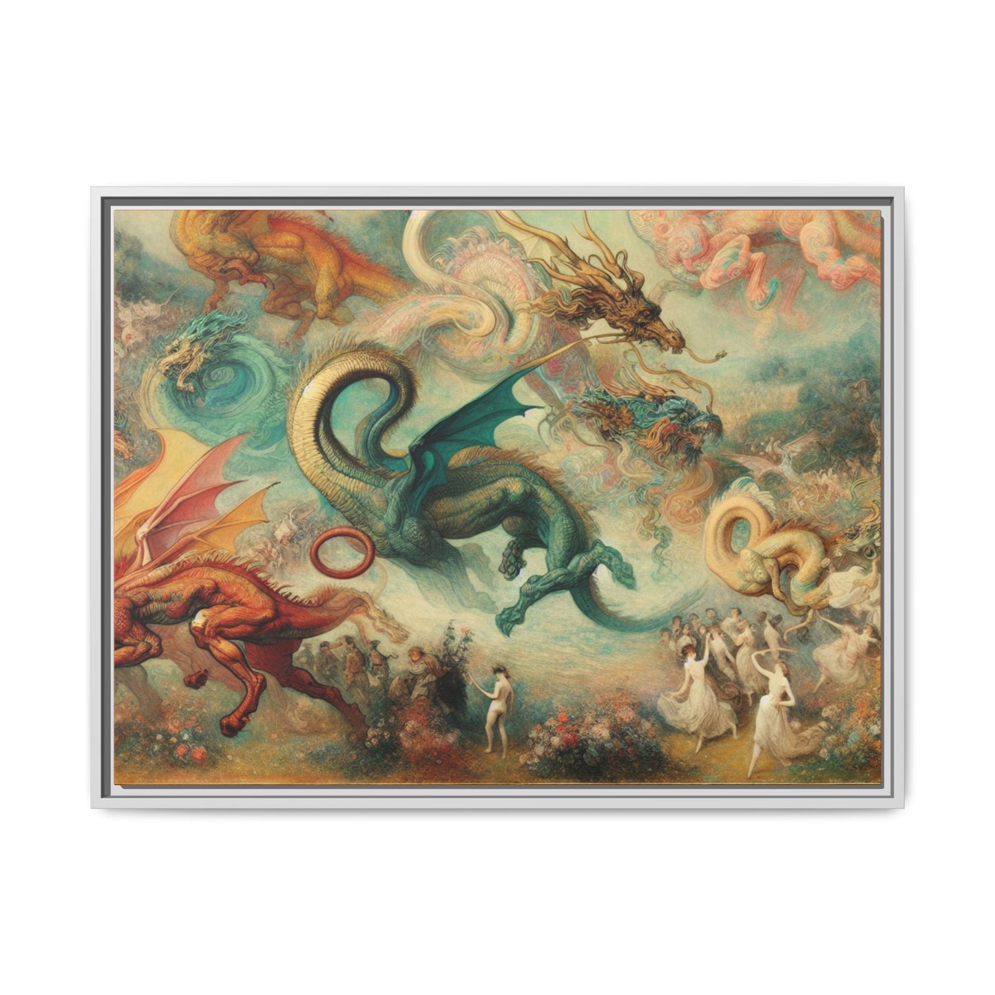 Degas Dreams of Dragons Canvas, Framed (Multi-color)