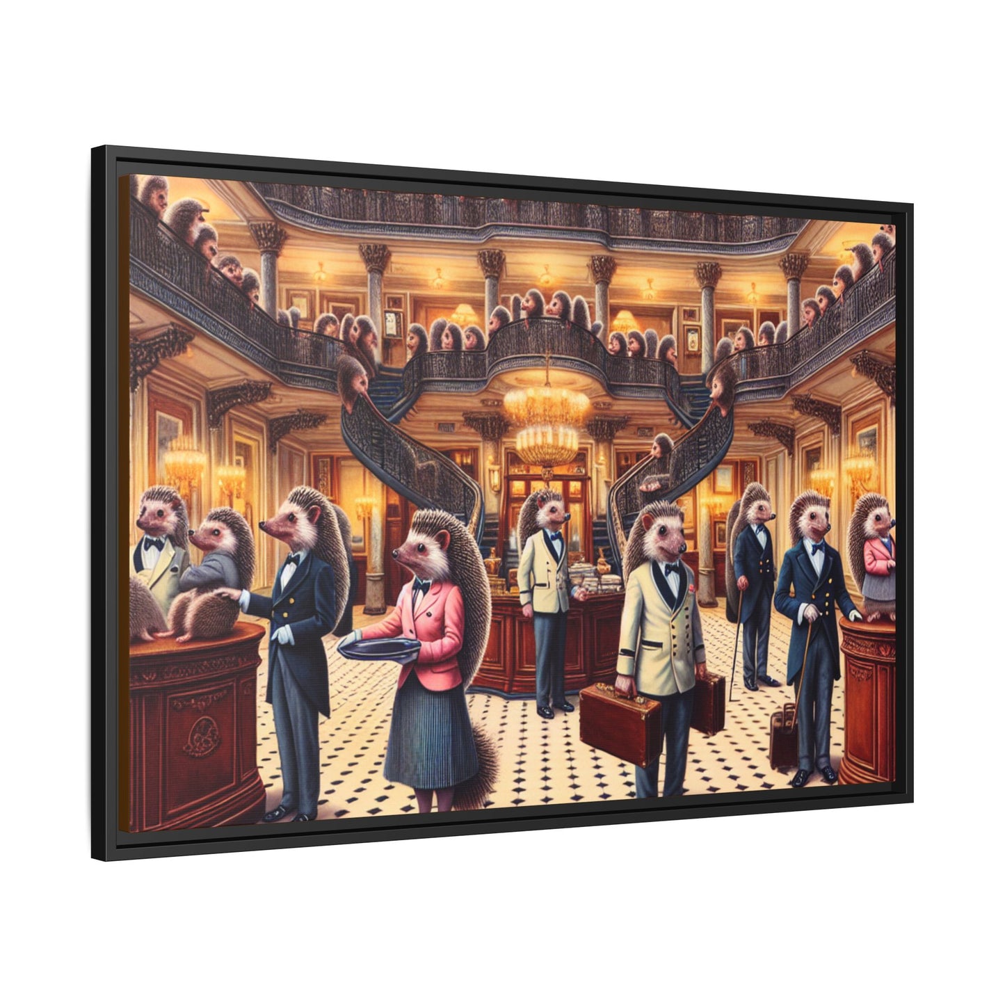Hedgehog Hotel Canvas, Framed (Multi-color)