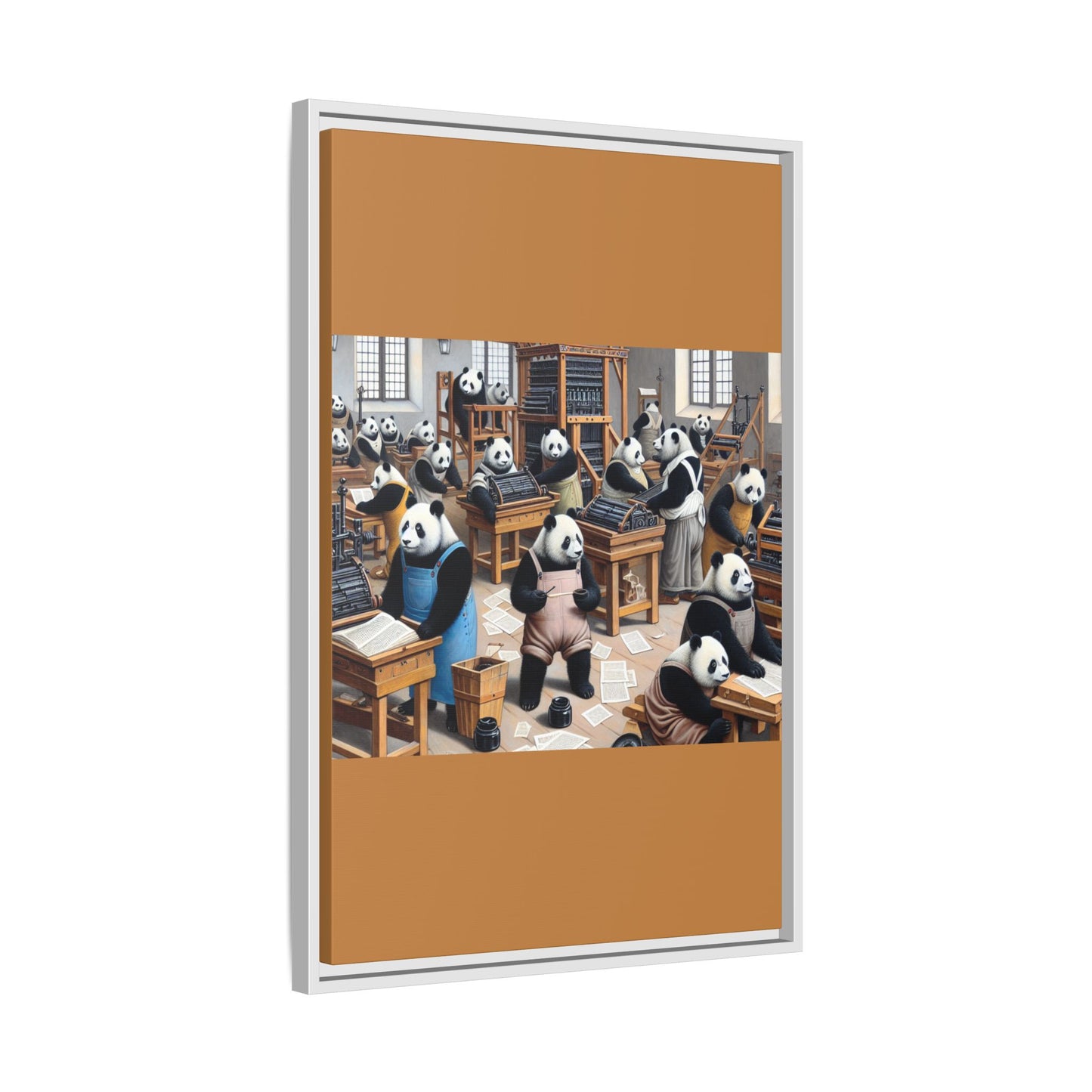 Printing Pandamonium Canvas, Framed (Multi-color)