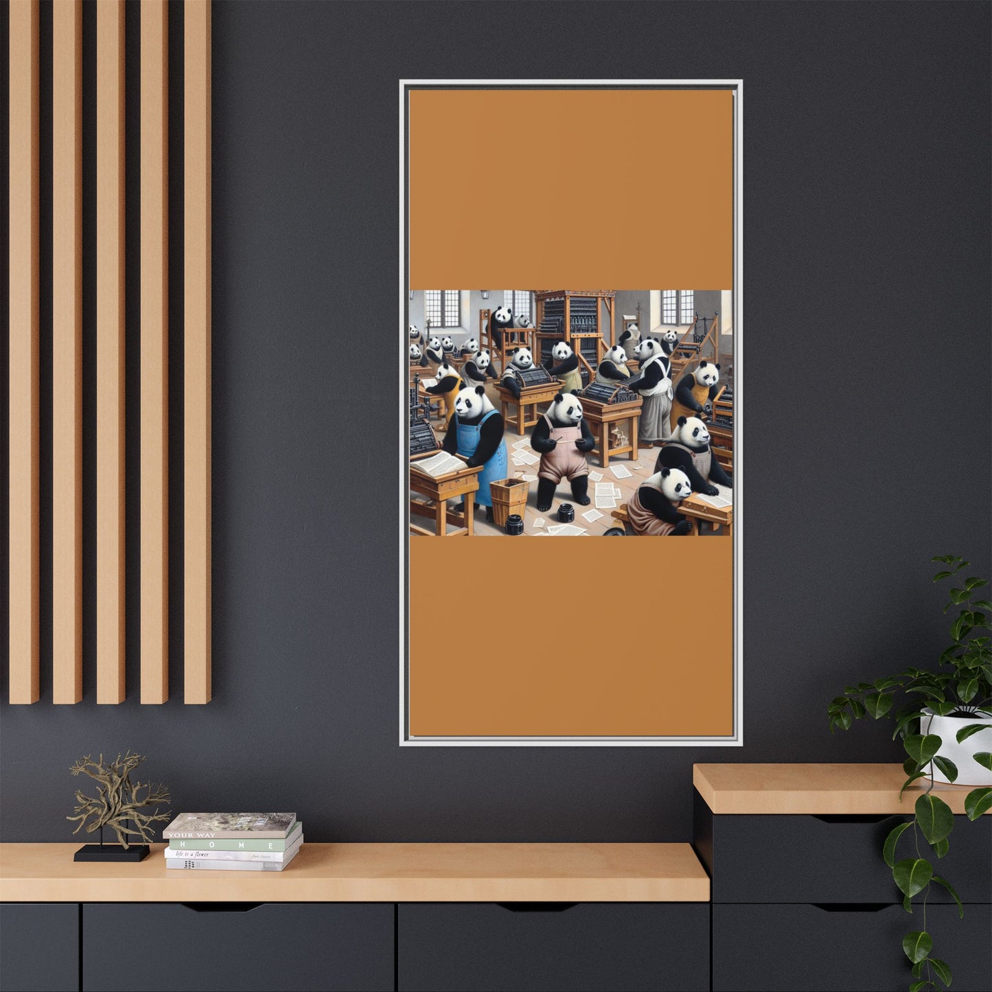Printing Pandamonium Canvas, Framed (Multi-color)