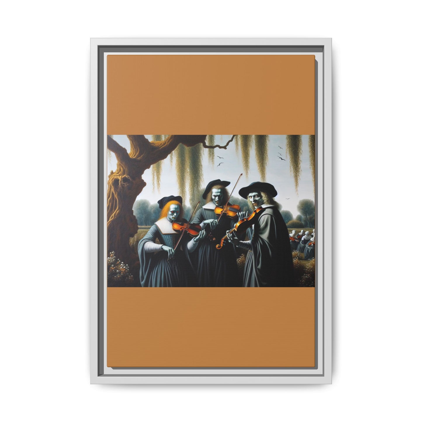 Vermeer's Vampire Violinists Canvas, Framed (Multi-color)