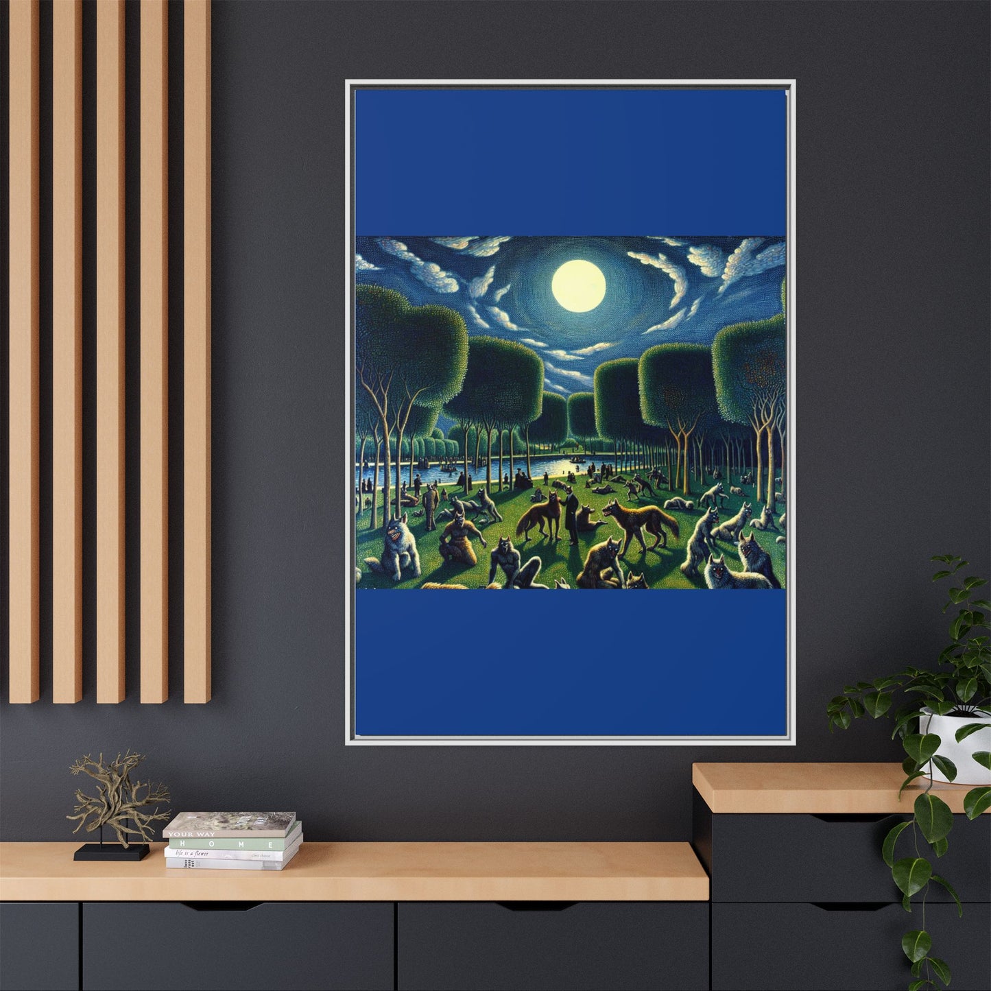 Werewolves at the Waterfront Canvas, Framed (Multi-color)