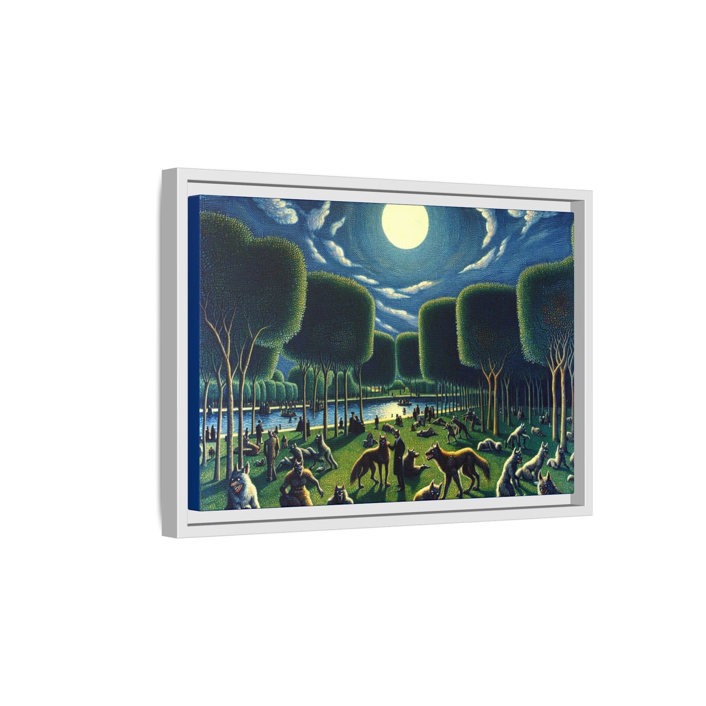 Werewolves at the Waterfront Canvas, Framed (Multi-color)