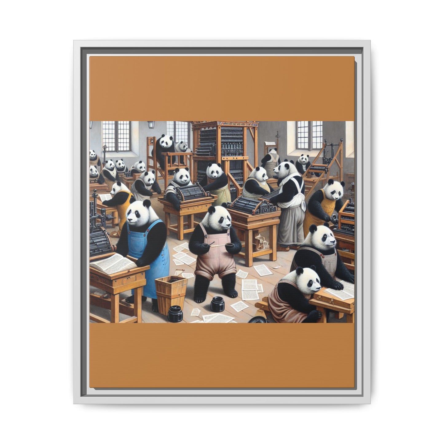 Printing Pandamonium Canvas, Framed (Multi-color)