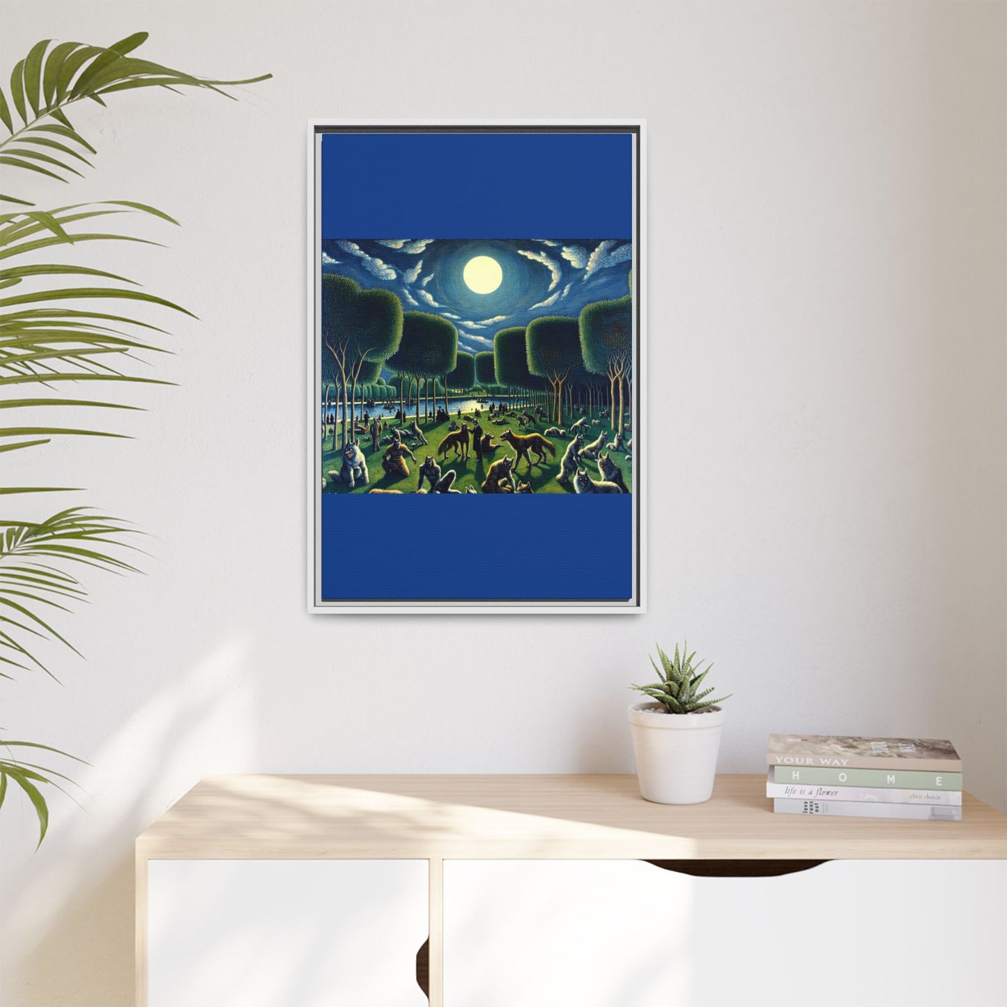 Werewolves at the Waterfront Canvas, Framed (Multi-color)