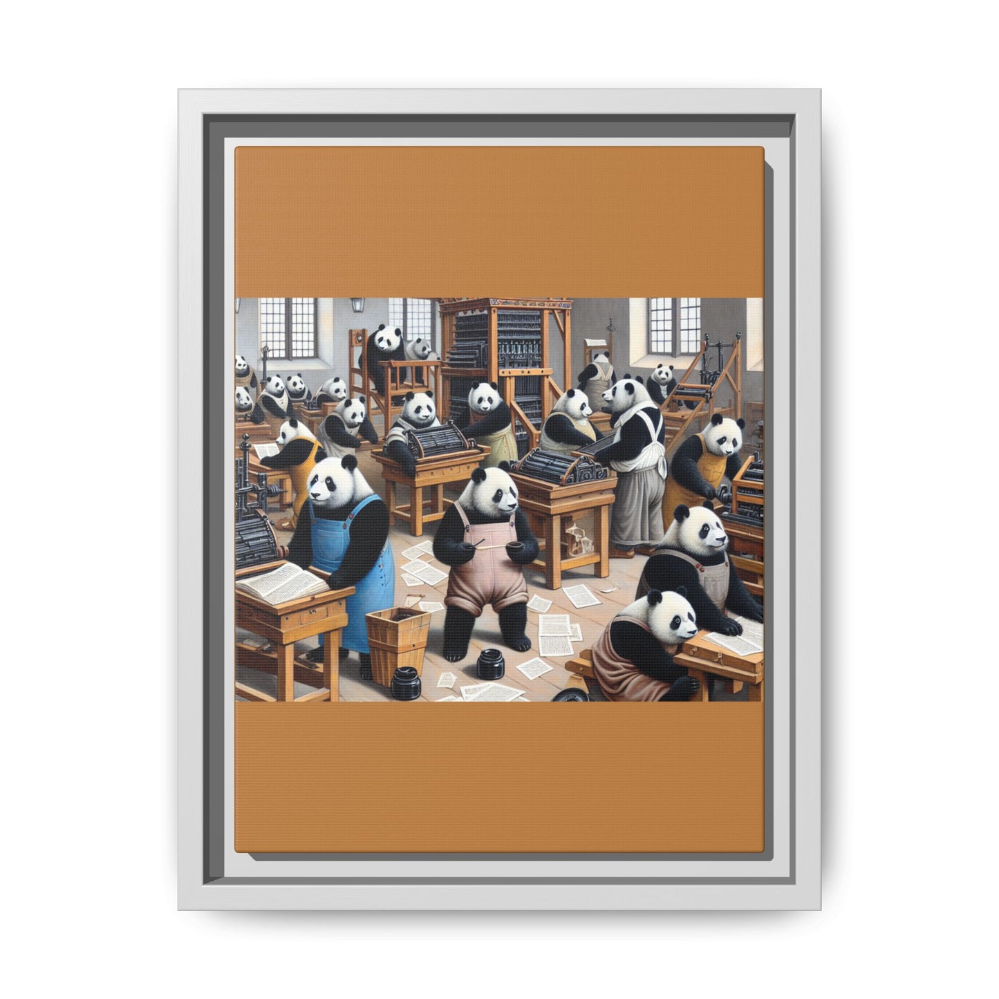 Printing Pandamonium Canvas, Framed (Multi-color)