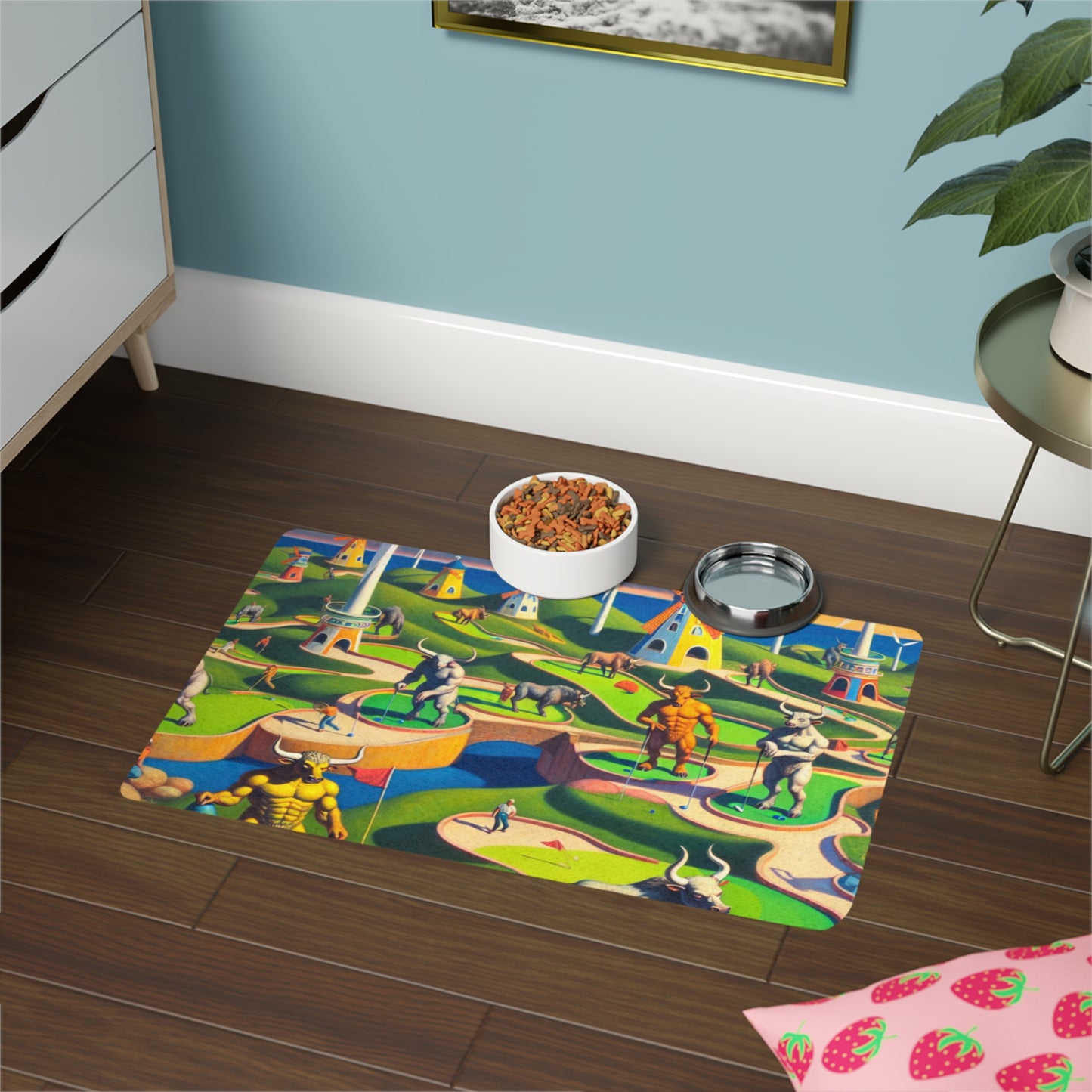 Mini-taur Golf Pet Food Mat