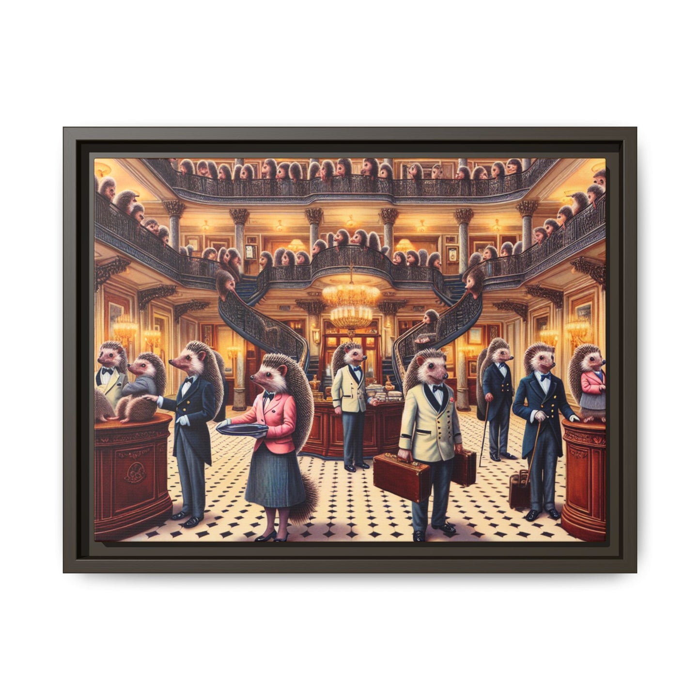 Hedgehog Hotel Canvas, Framed (Multi-color)