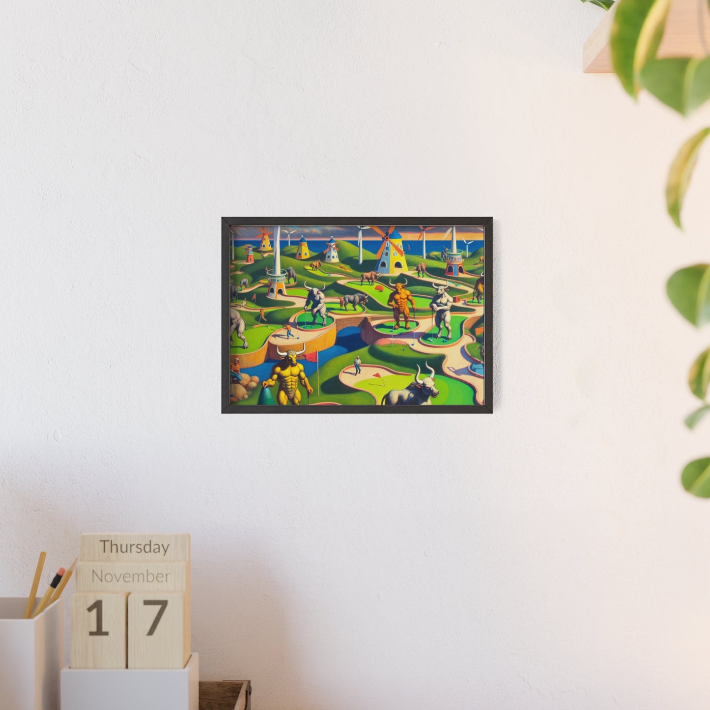 Framed Mini-taur Golf Poster