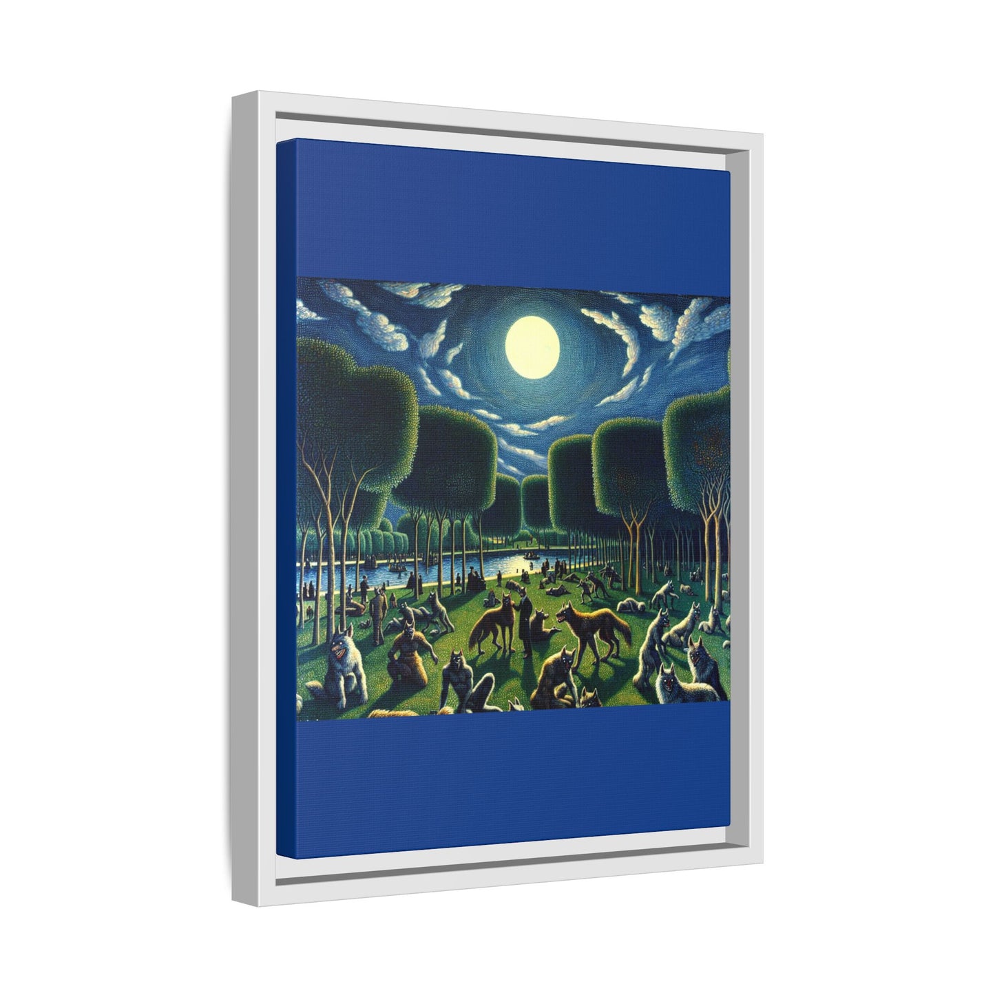 Werewolves at the Waterfront Canvas, Framed (Multi-color)