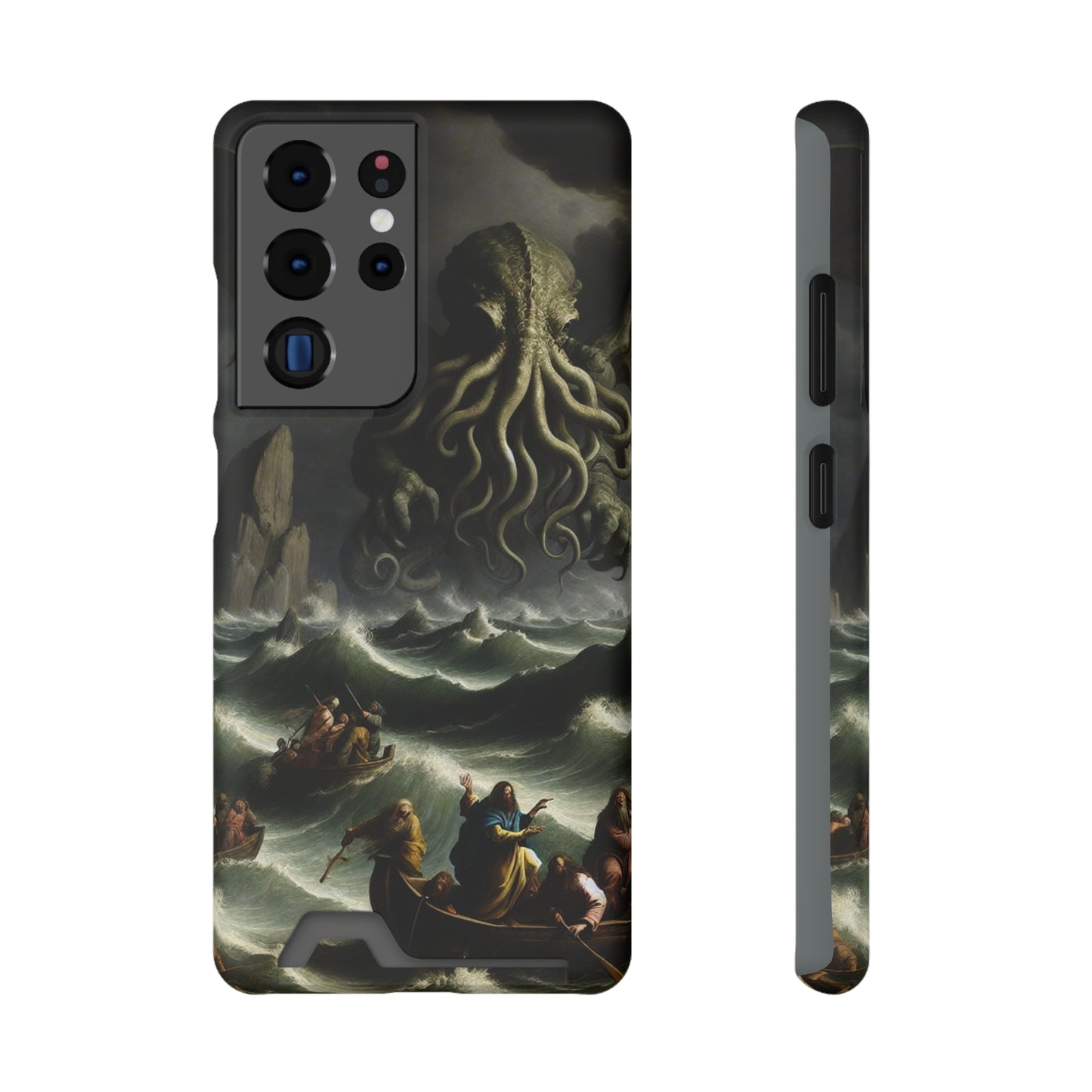 Cthulhu in the Storm Phone Case with Card Holder - GALAXY