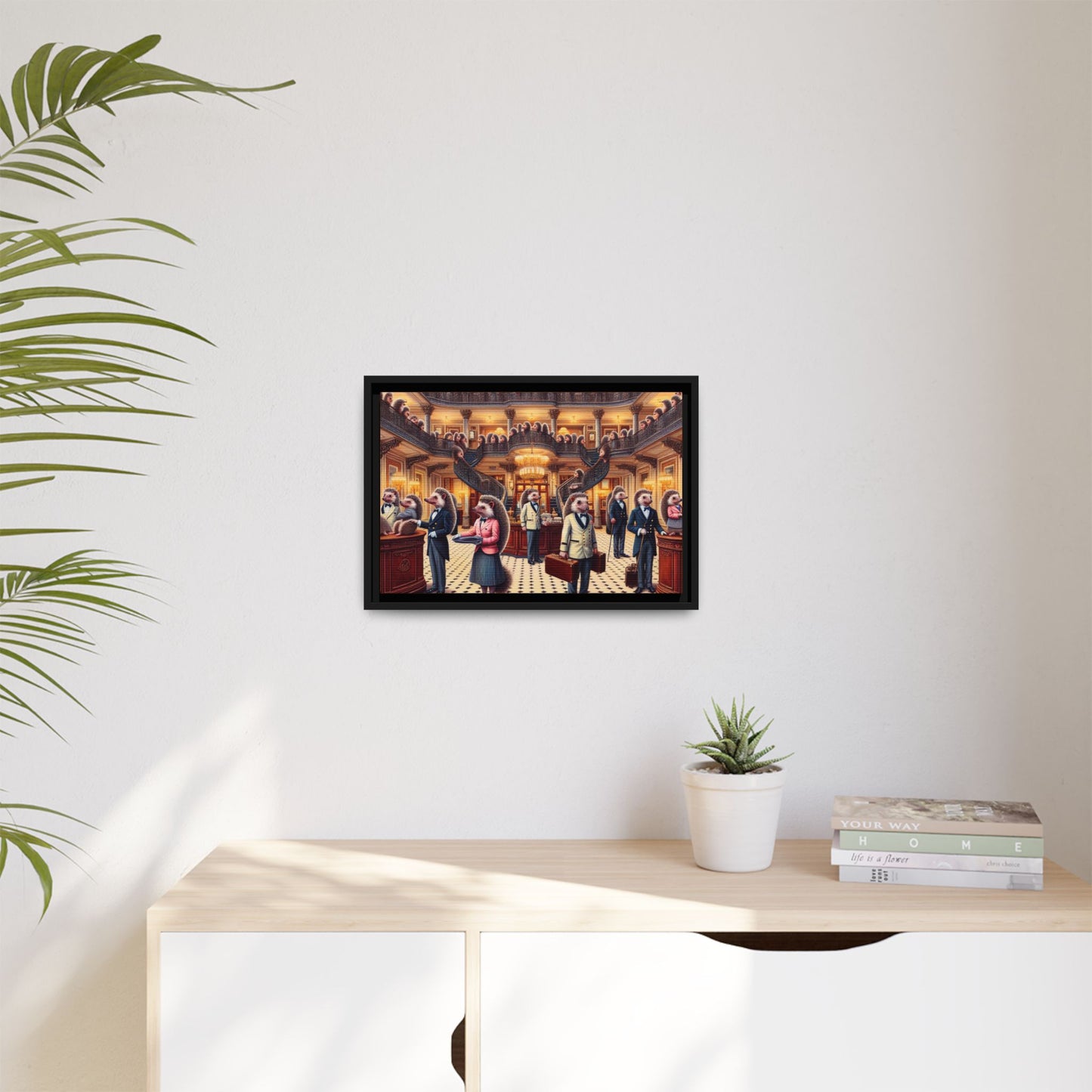Hedgehog Hotel Canvas, Framed (Multi-color)