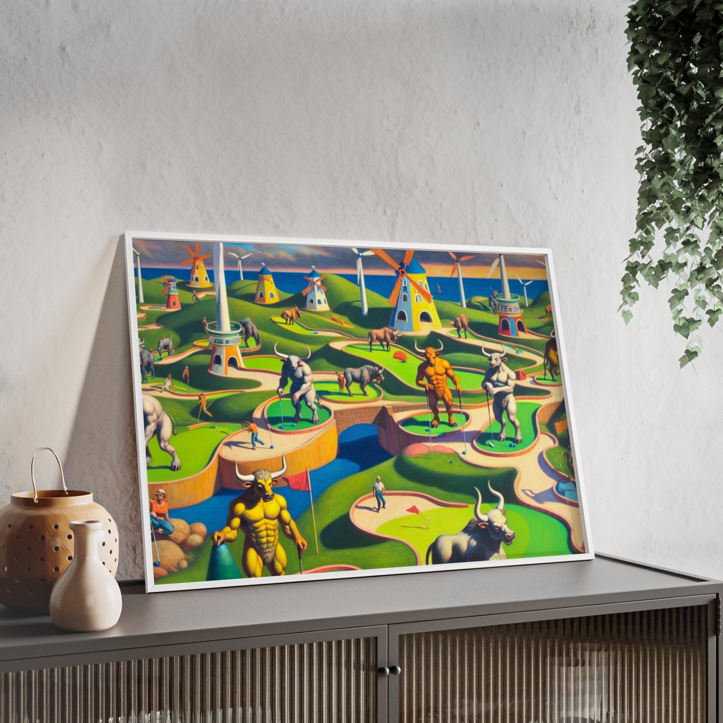 Framed Mini-taur Golf Poster