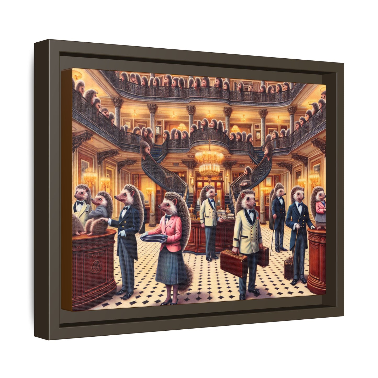 Hedgehog Hotel Canvas, Framed (Multi-color)