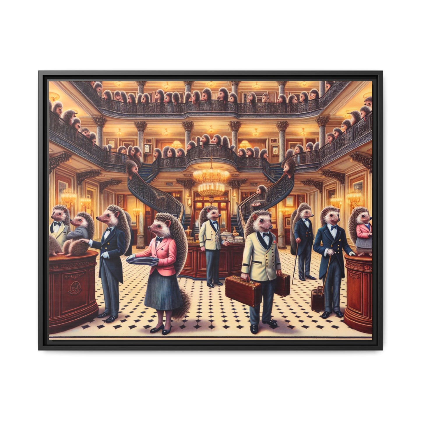 Hedgehog Hotel Canvas, Framed (Multi-color)