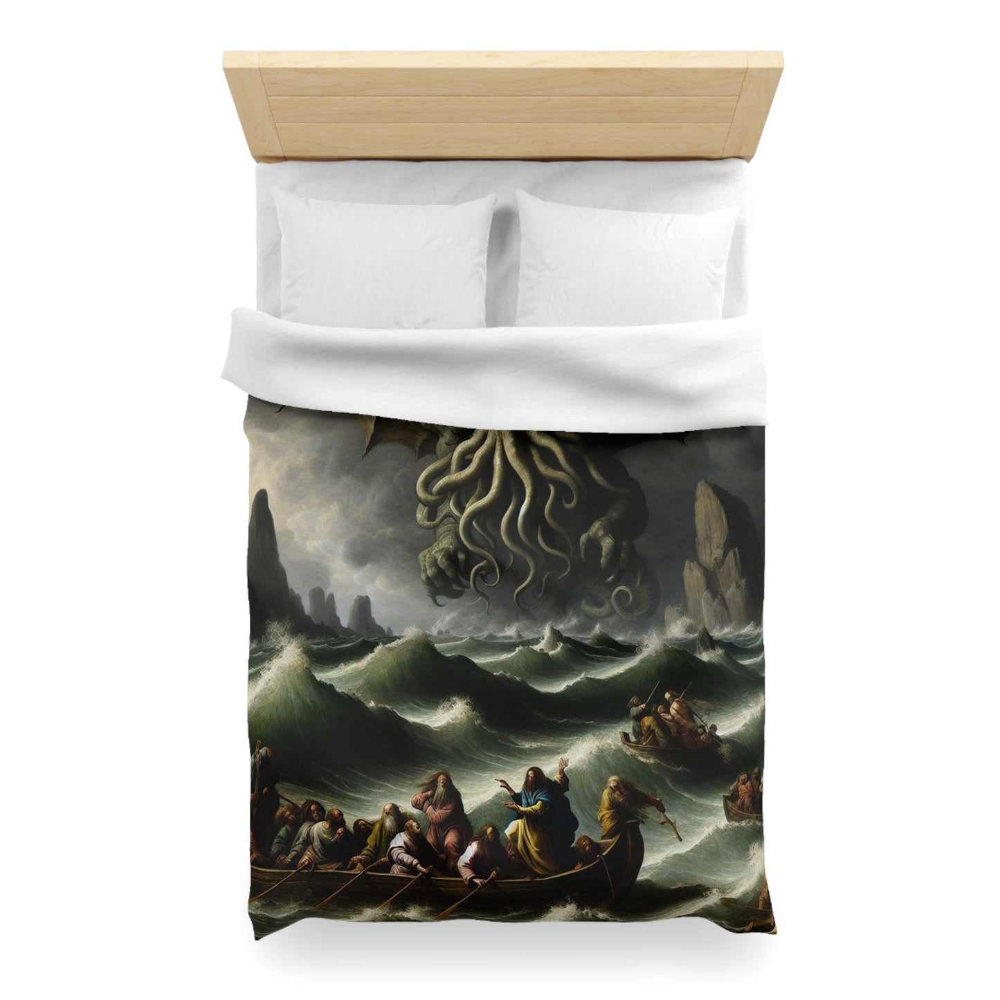 Cthulhu in the Storm Microfiber Duvet Cover