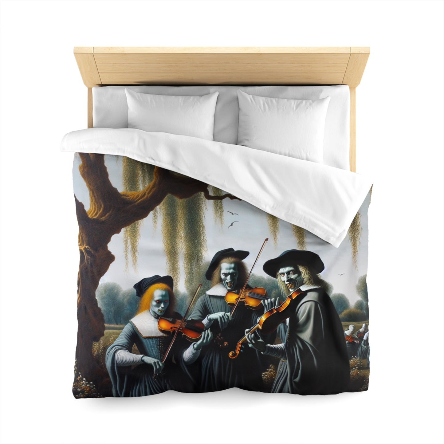 Vermeer's Vampire Violinists Microfiber Duvet Cover