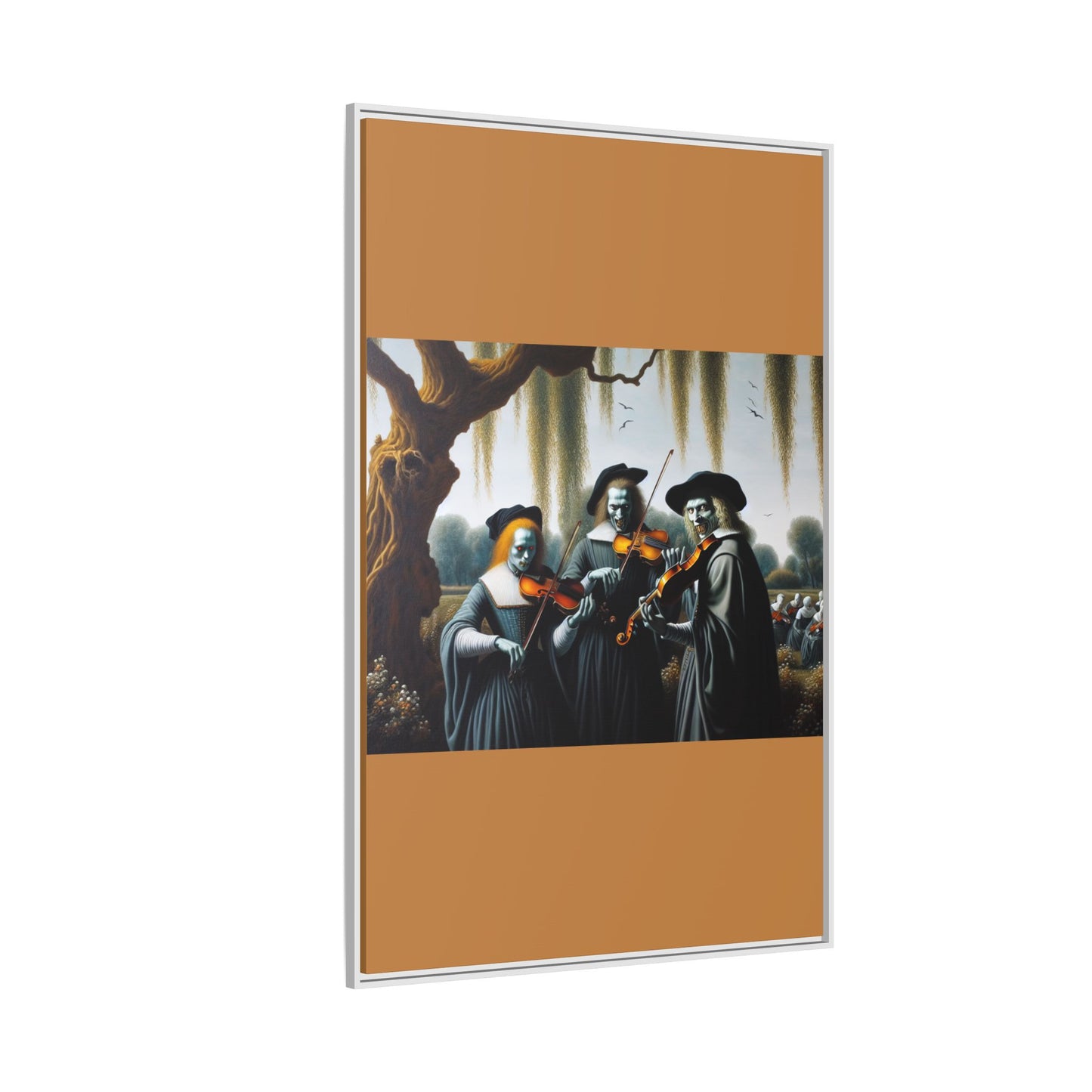 Vermeer's Vampire Violinists Canvas, Framed (Multi-color)