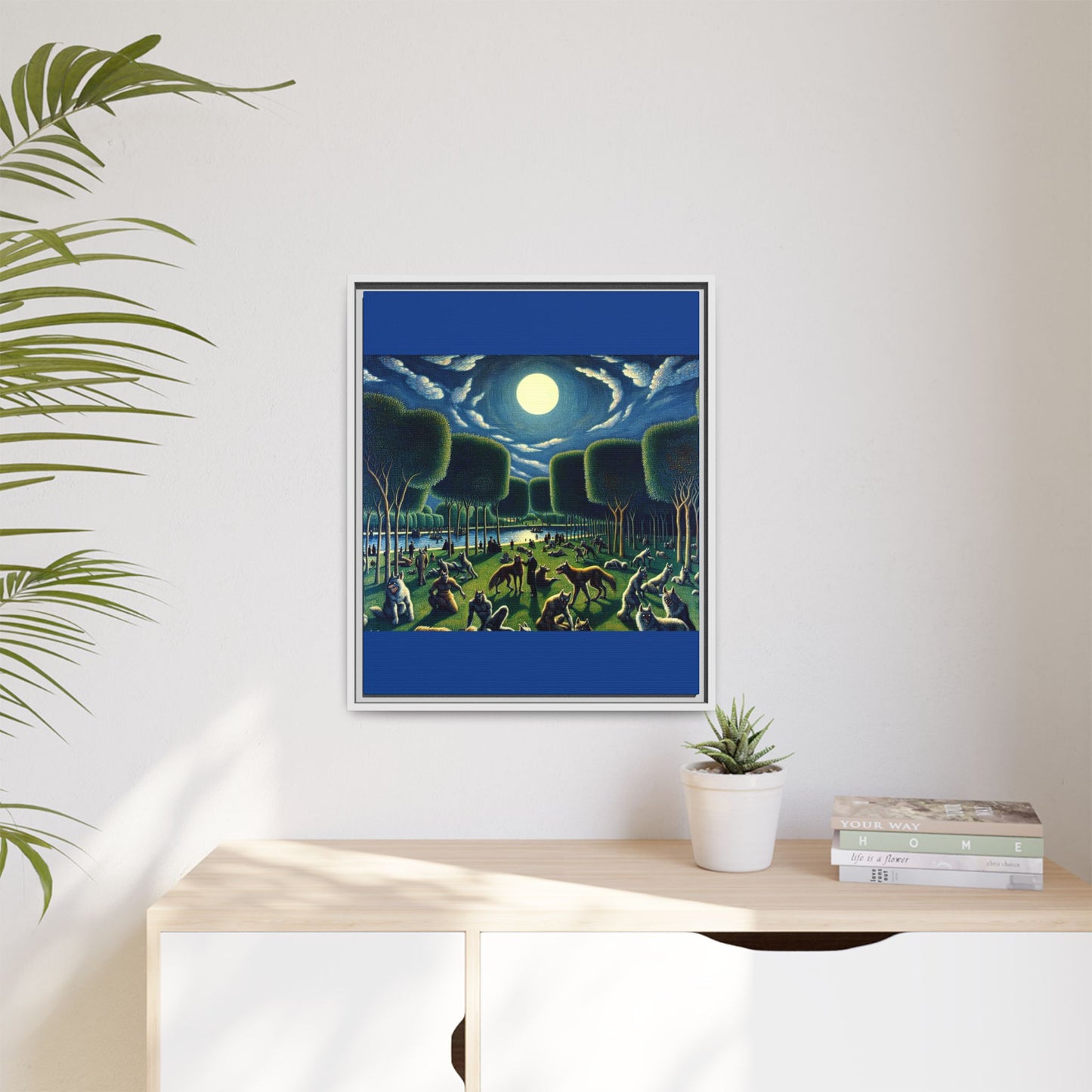 Werewolves at the Waterfront Canvas, Framed (Multi-color)