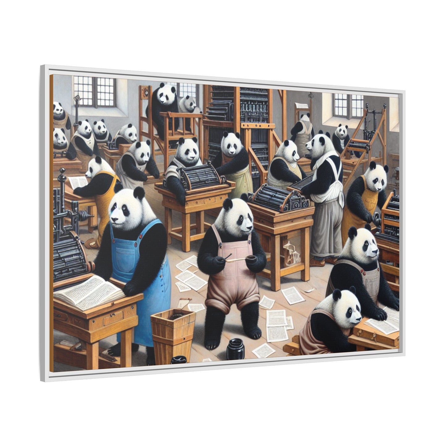 Printing Pandamonium Canvas, Framed (Multi-color)